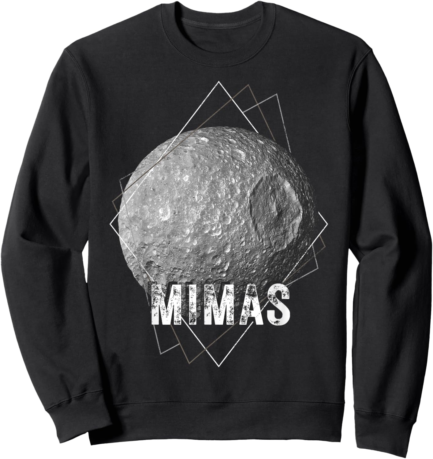 Mimas Saturn Moon Solar System Space Astronomy Sweatshirt - Sweatshirt | Black