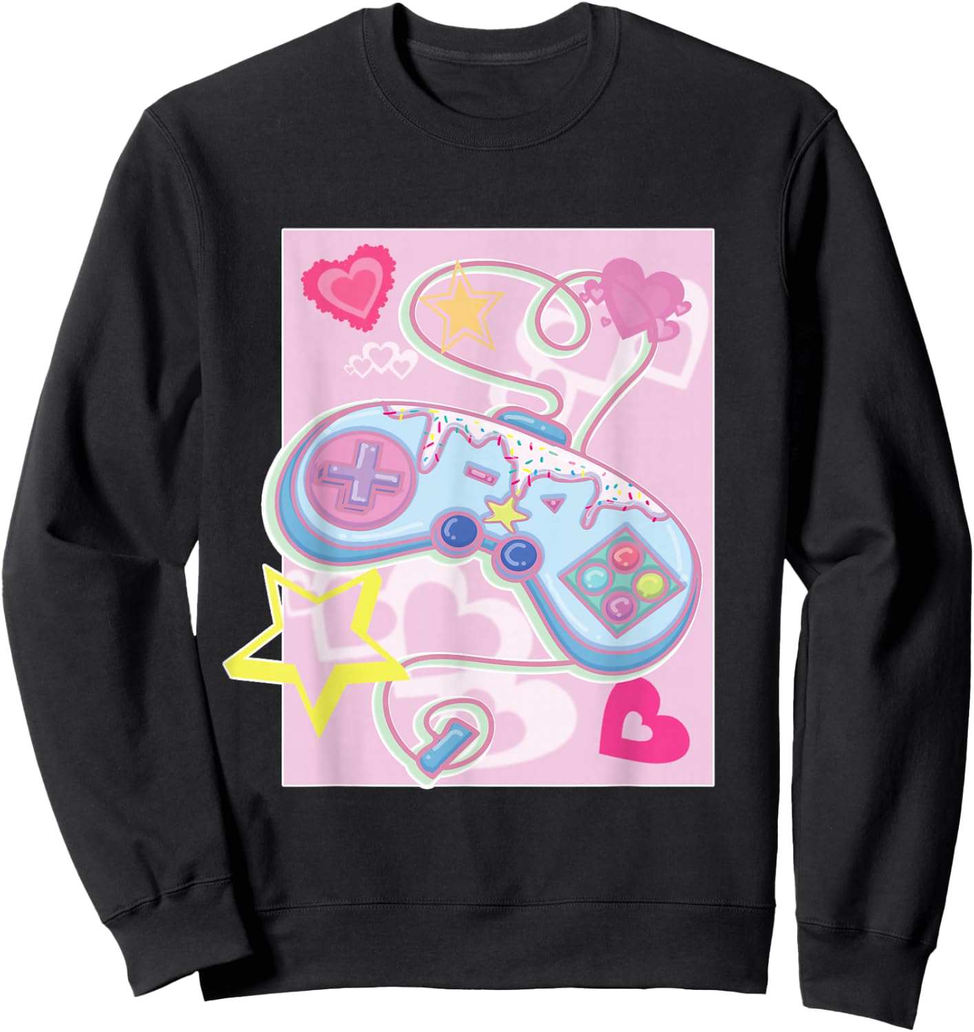Kawaii Gamer Girl Game Controller Sweatshirt - Sweatshirt | Black