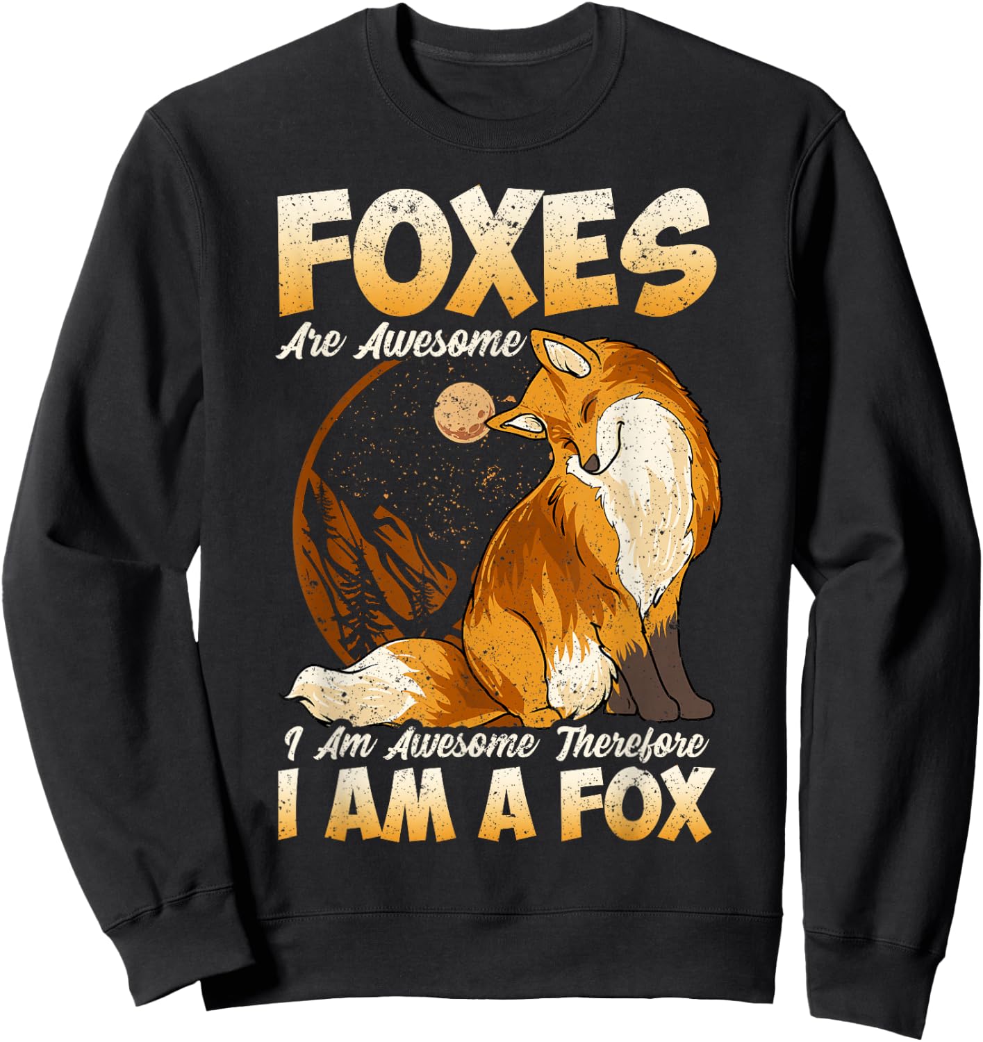 Fox Shirt Foxes Are Awesome Cute Fox Shirt Kids Girls Boys Sweatshirt - Sweatshirt | Black