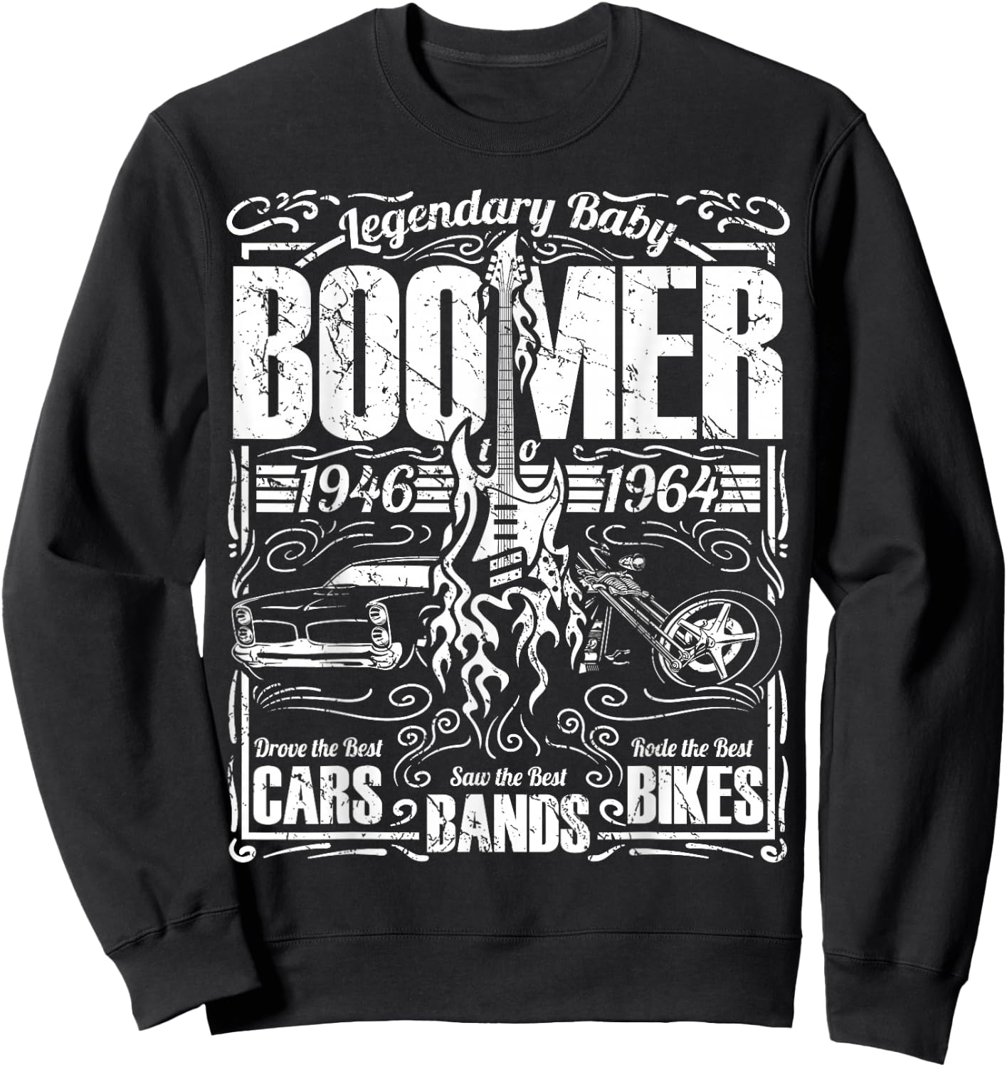 Cool Legendary Baby Boomer Birthday Design Born 1946 to 1964 Sweatshirt - Sweatshirt | Black