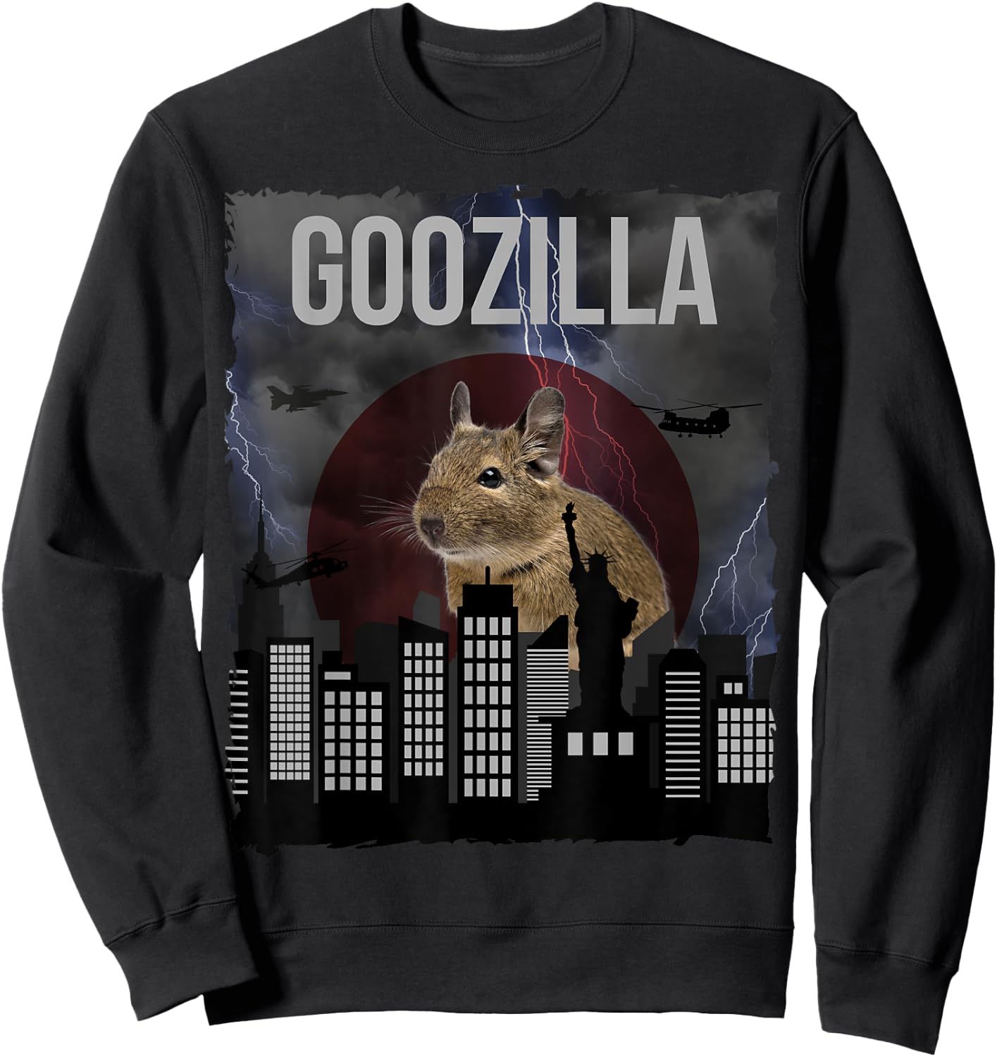 GOOZILLA | Funny Degu Saying | Octodon Degus Accessory Sweatshirt - Sweatshirt | Black
