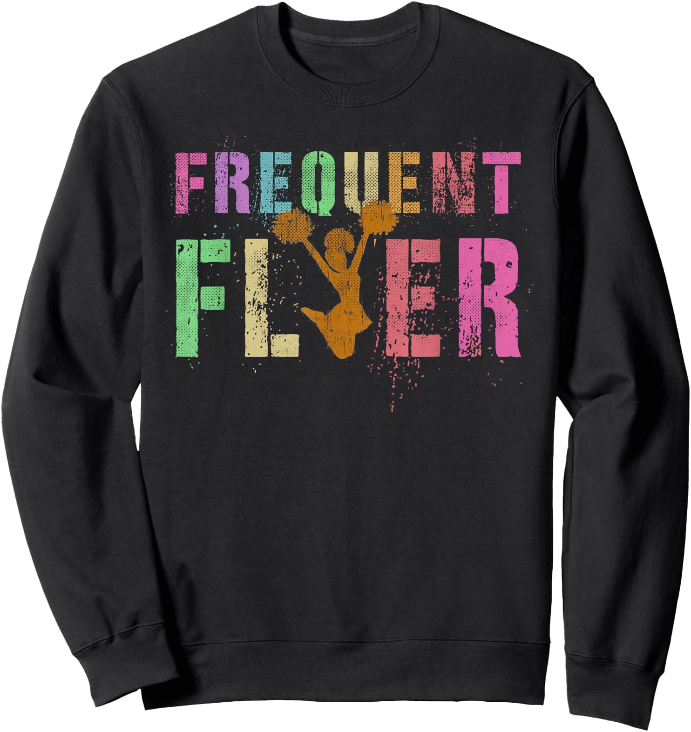 FREQUENT FLYER Club Cheerleading Team Cheerleader Squad Sweatshirt - Sweatshirt | Black