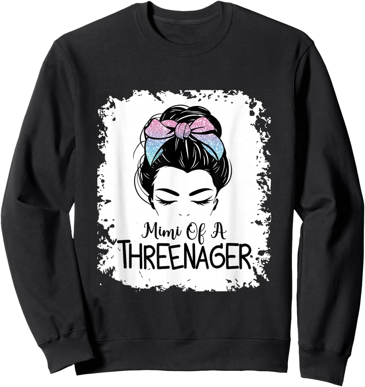 Mimi Of A Threenager Girl Mimi Birthday 3 Years Sweatshirt - Sweatshirt | Black