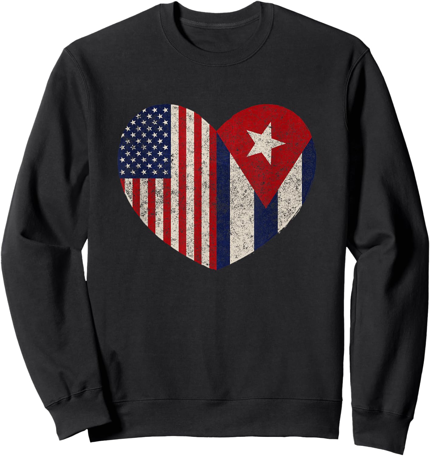 Cuba American Flag Vintage Cuban American Sweatshirt - Sweatshirt | Black