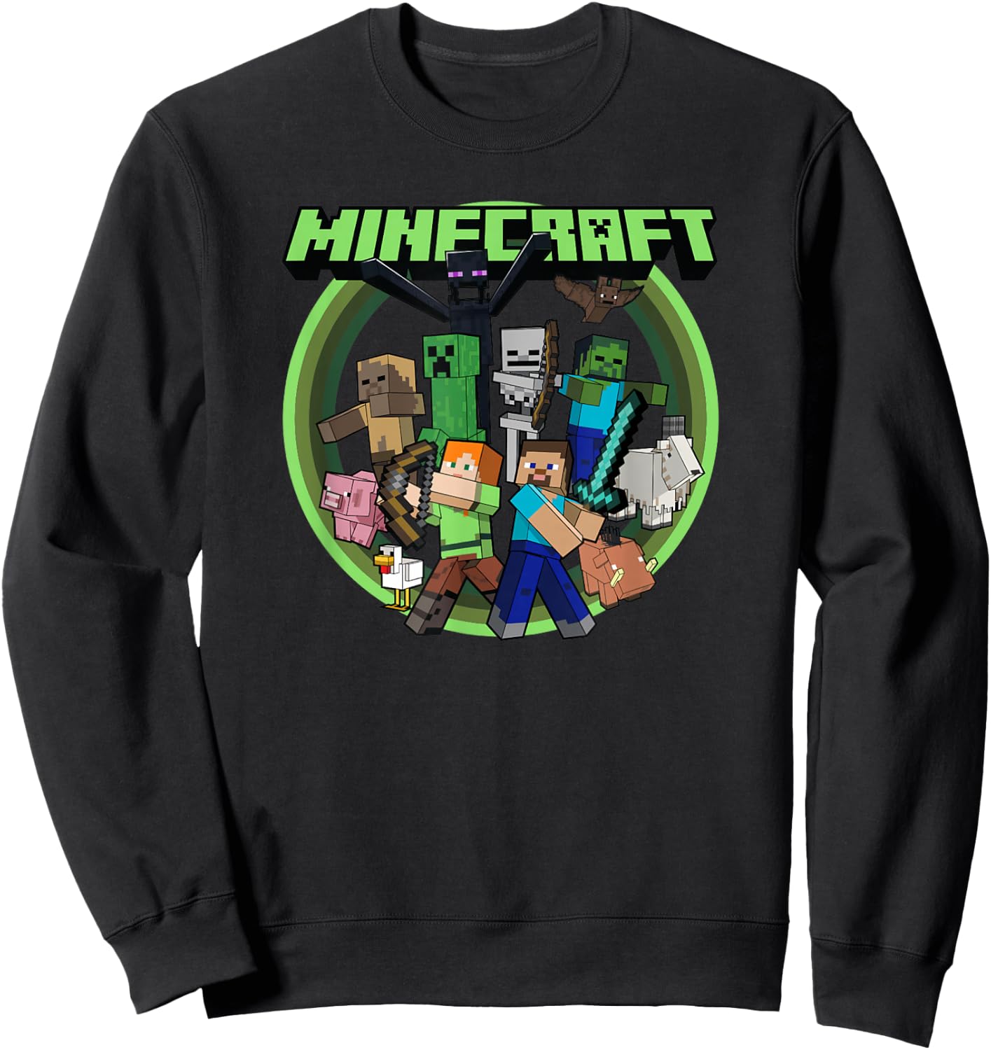 Minecraft Group Circle Logo Poster Sweatshirt - Sweatshirt | Black
