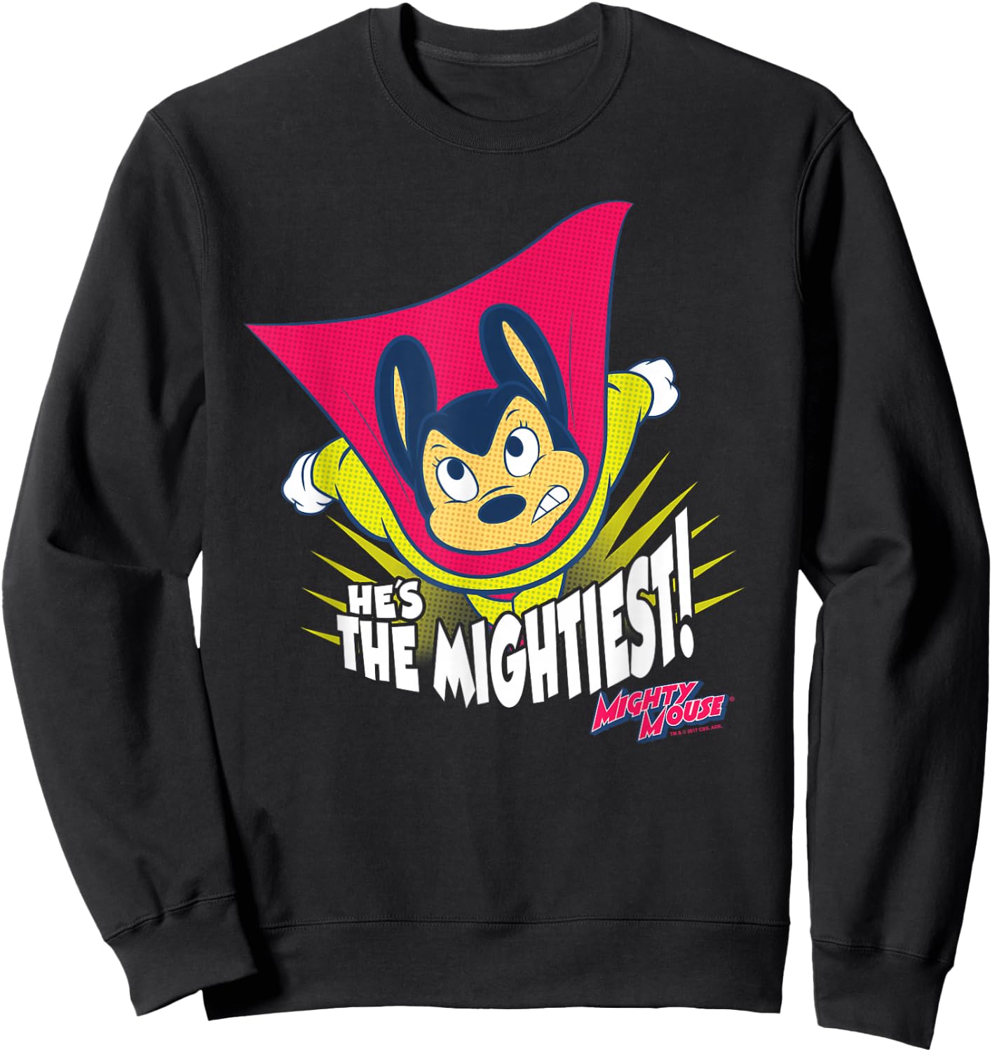 Mighty Mouse He's The Mightiest Sweatshirt - Sweatshirt | Black