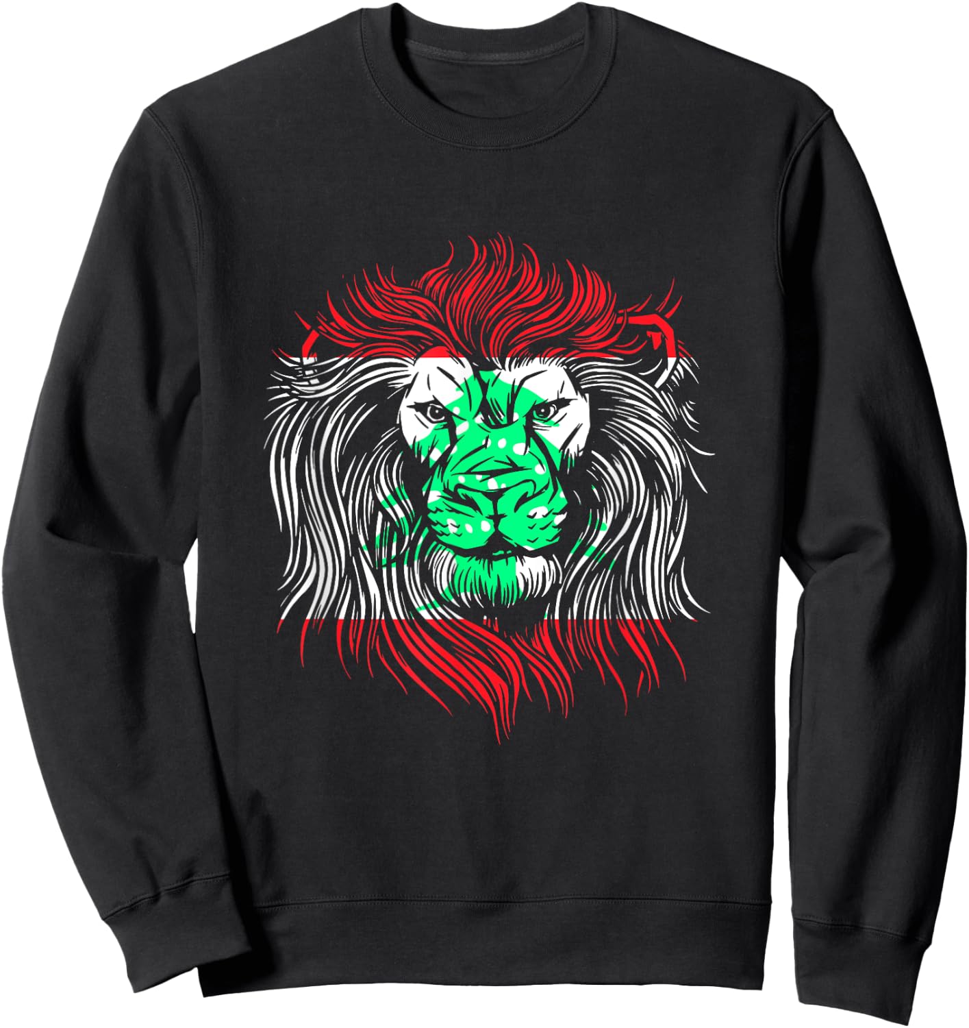 Lion Lebanese Flag Lebanon Sweatshirt - Sweatshirt | Black
