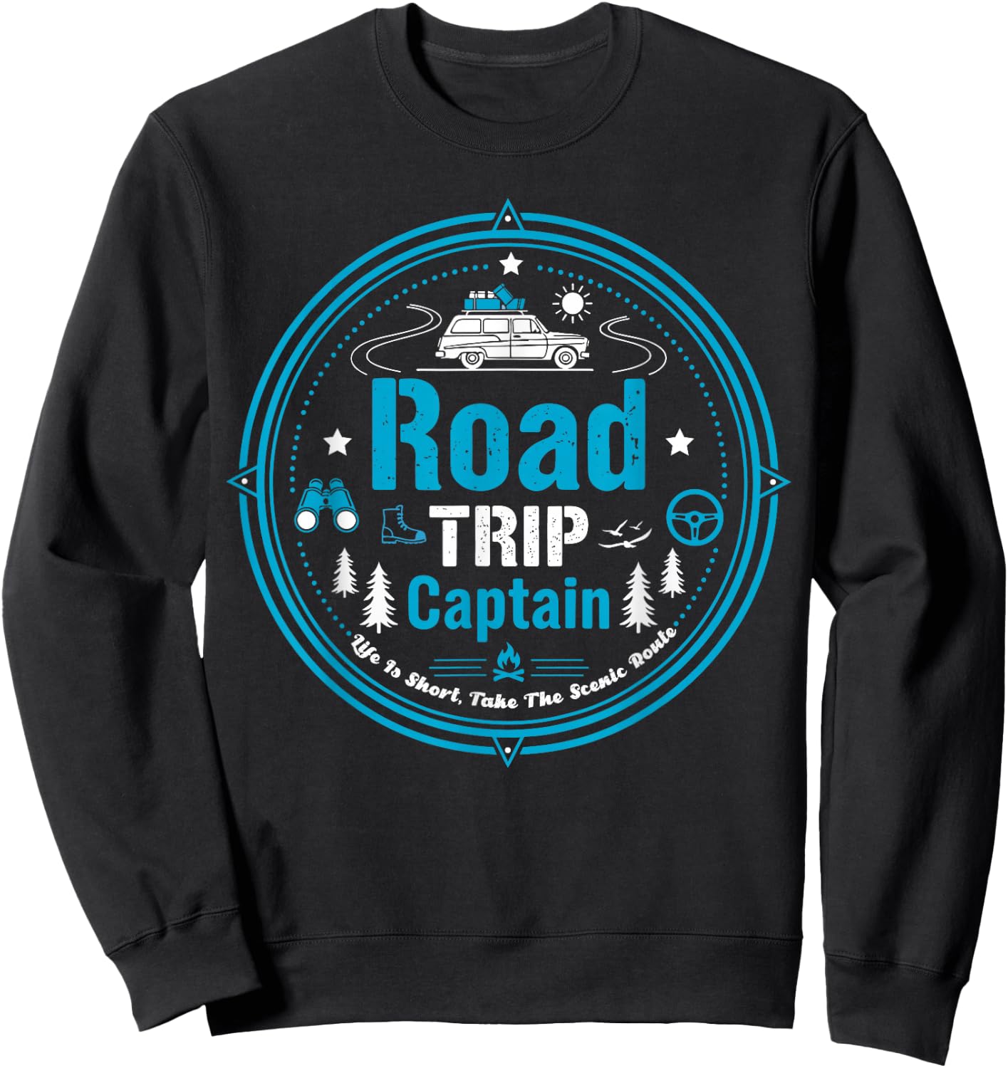 Road Trip Captain Family & Friends Adventure Sweatshirt - Sweatshirt | Black