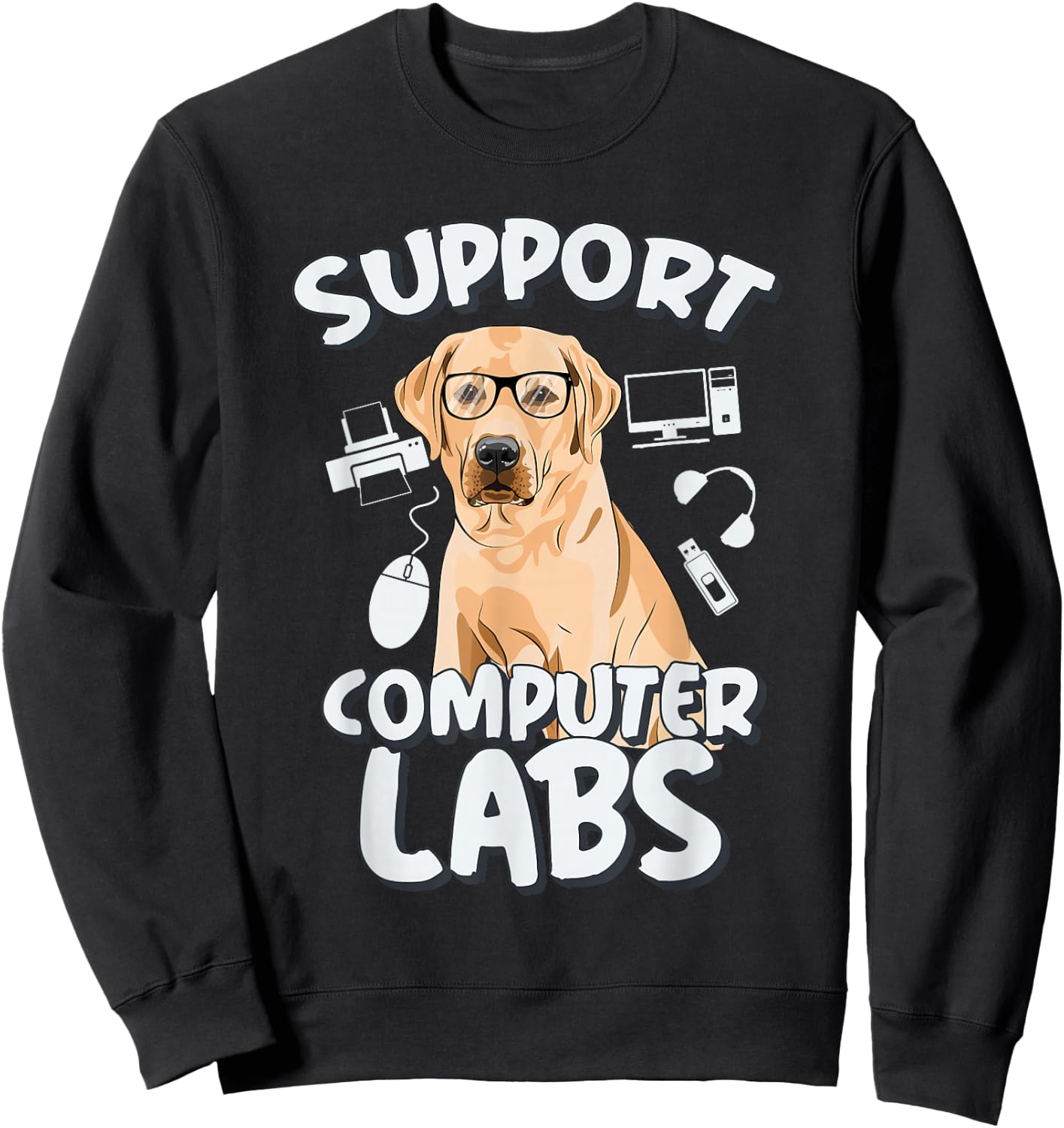 Computer Lab Funny Computer Science Teacher Dog Sweatshirt - Sweatshirt | Black