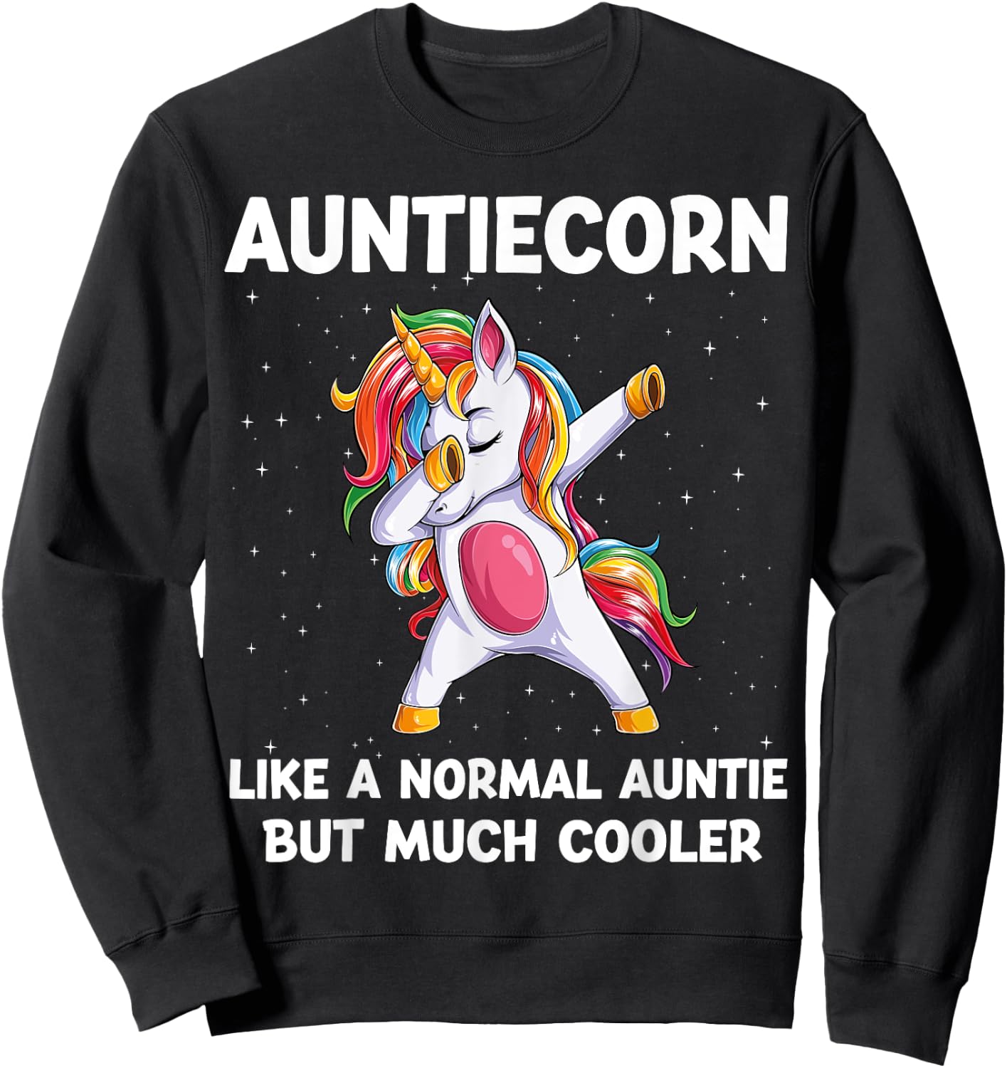 AuntieCorn Auntie Unicorn Birthday Family Matching Bday Sweatshirt - Sweatshirt | Black