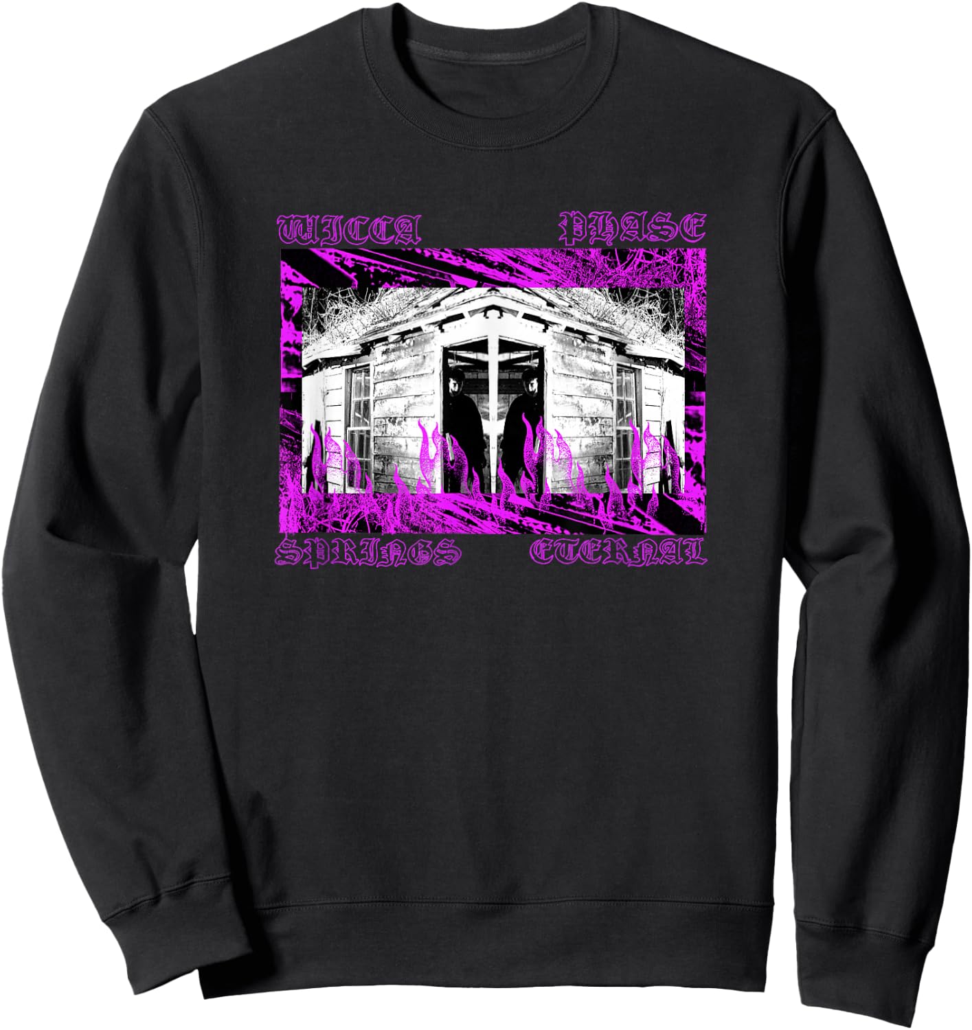 Wicca Phase Springs Eternal - Flames Shirt Sweatshirt - Sweatshirt | Black