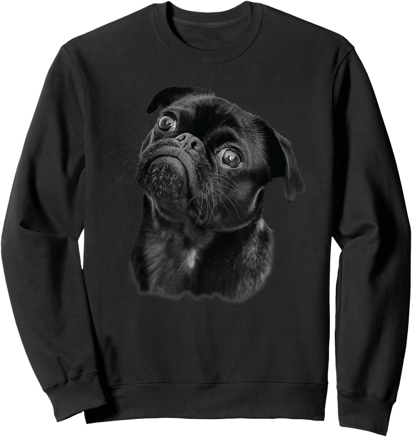 Pug Shirt for Dog Mom Dad Funny Cute Black Pug Sweatshirt - Sweatshirt | Black