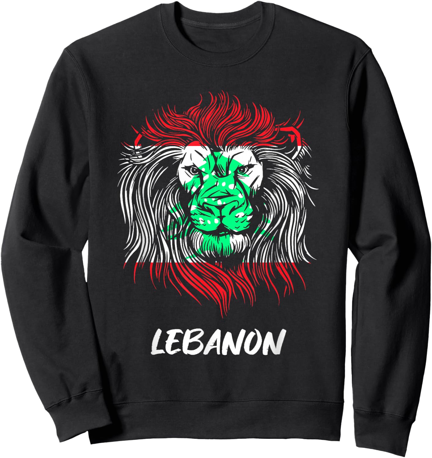 Lebanon Lion Lebanon Flag Sweatshirt - Sweatshirt | Black