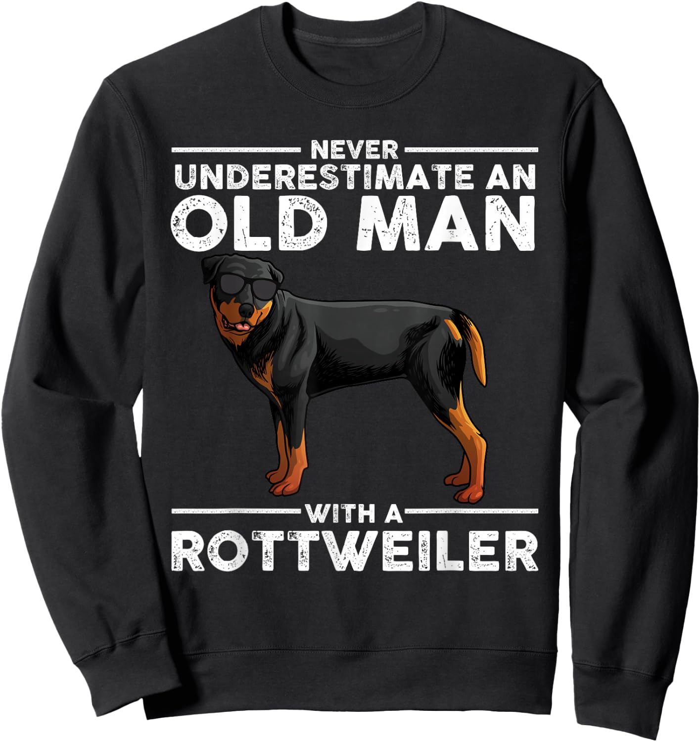 Funny Rottweiler Designs Dad Grandpa Rottie Lovers Small Sweatshirt - Sweatshirt | Black