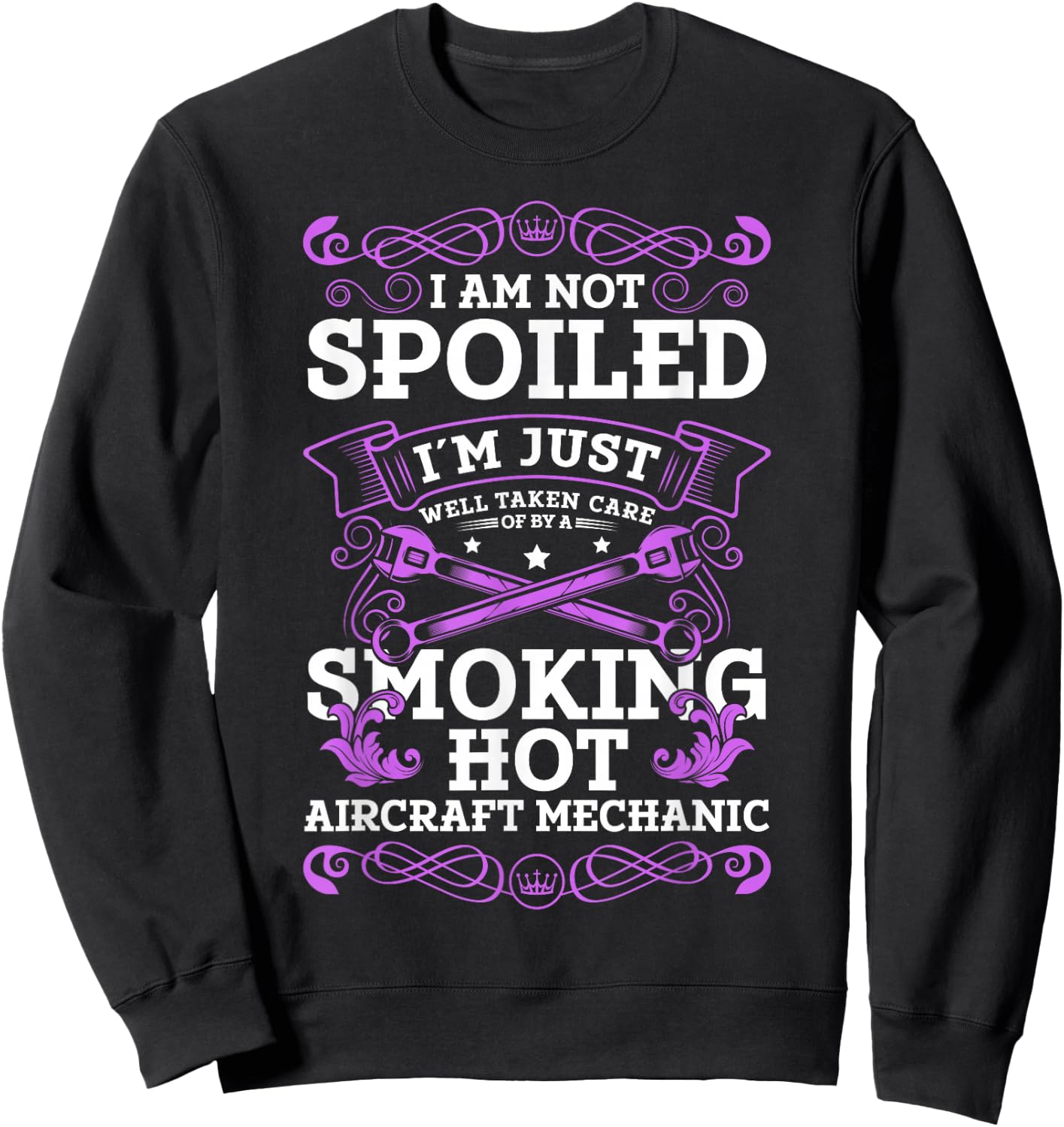 Aviation Mechanic Aeroplane Girlfriend Aeroplane Mechanic Woman Sweatshirt - Sweatshirt | Black