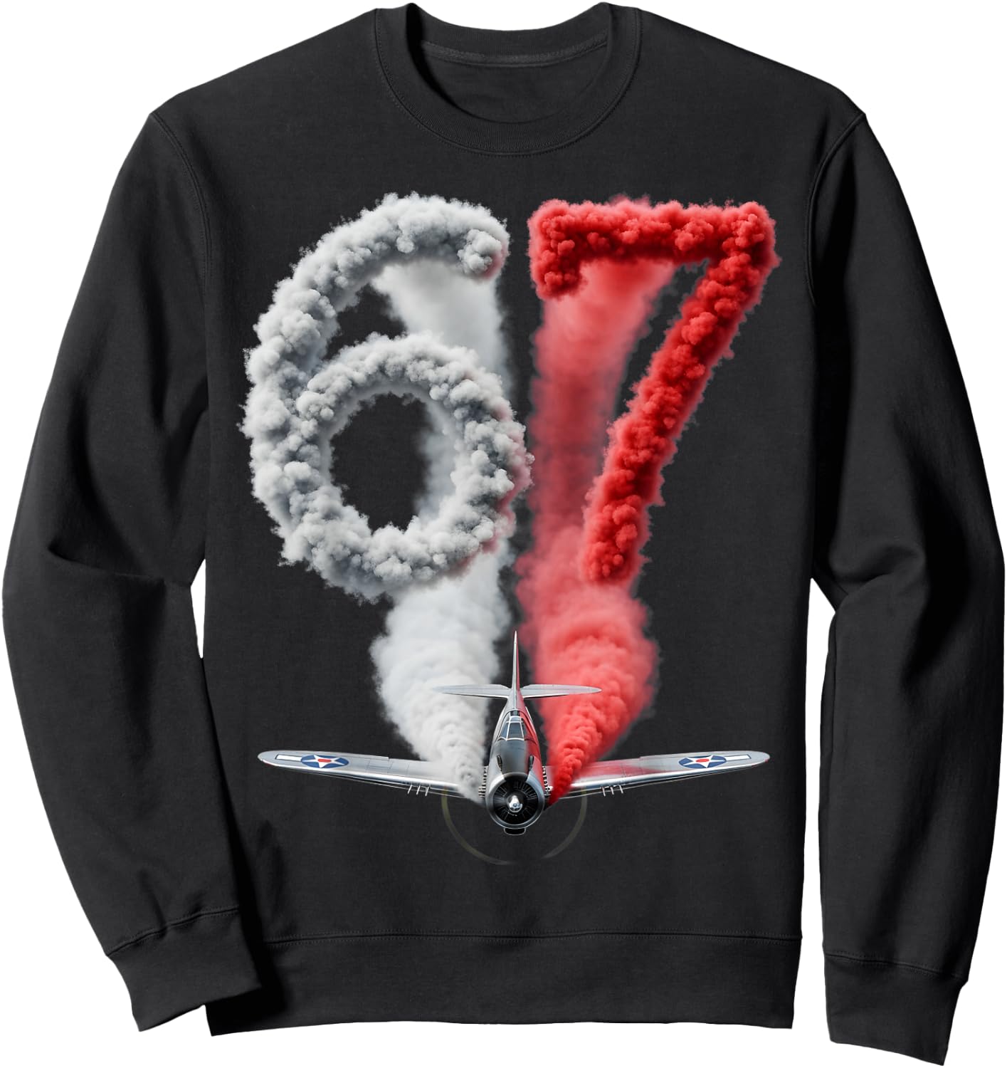 Funny Six Seven 6 7 Meme Gen Alpha Slang 6 7 Airplane Pilot Sweatshirt - Sweatshirt | Black