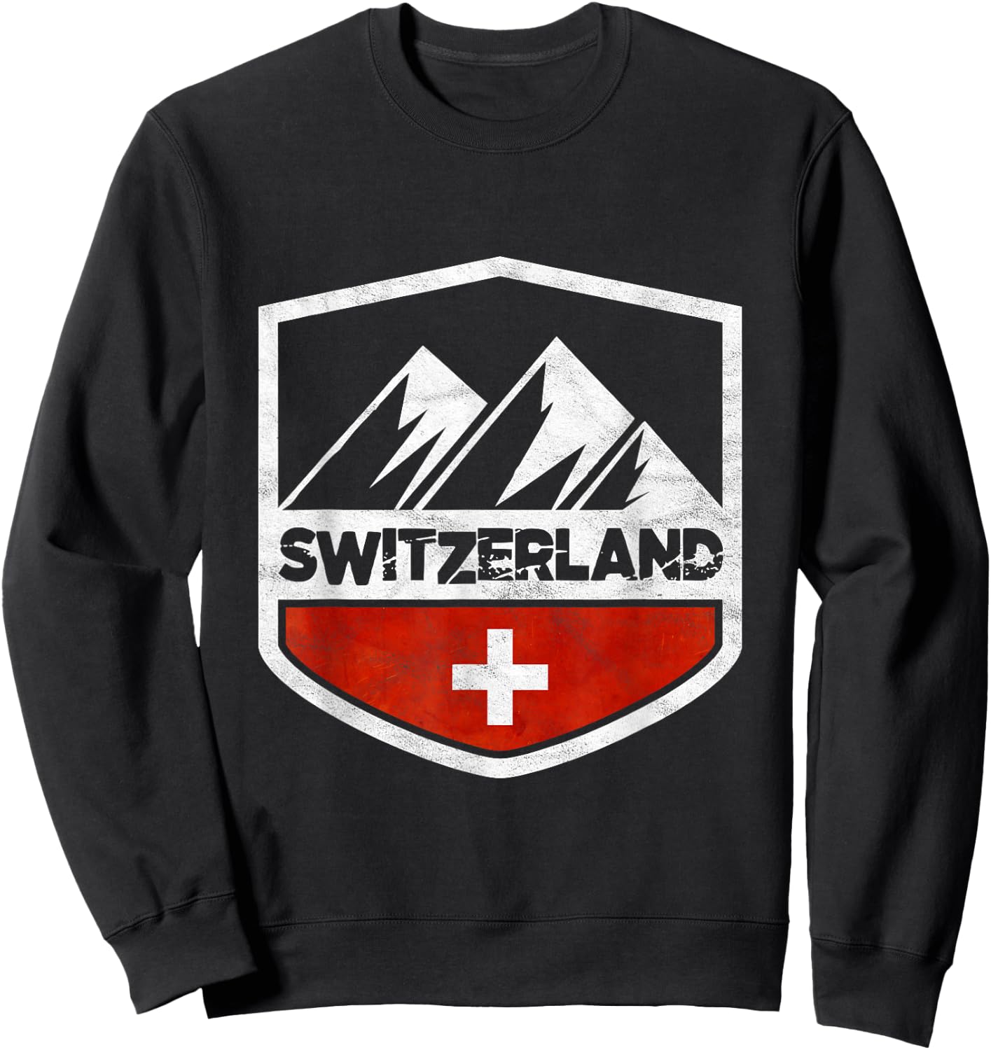Switzerland Mountains Sweatshirt - Sweatshirt | Black