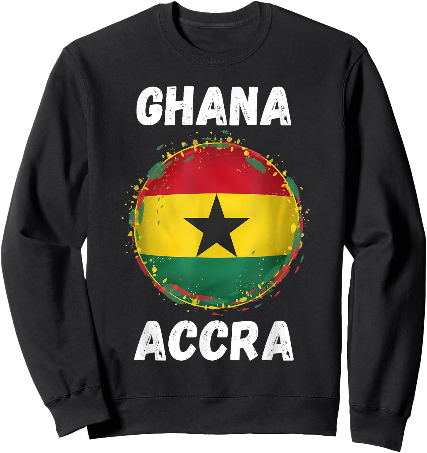 Accra Ghana Retro Vintage Ghanaian Flag Souvenirs Sweatshirt - Sweatshirt | Black