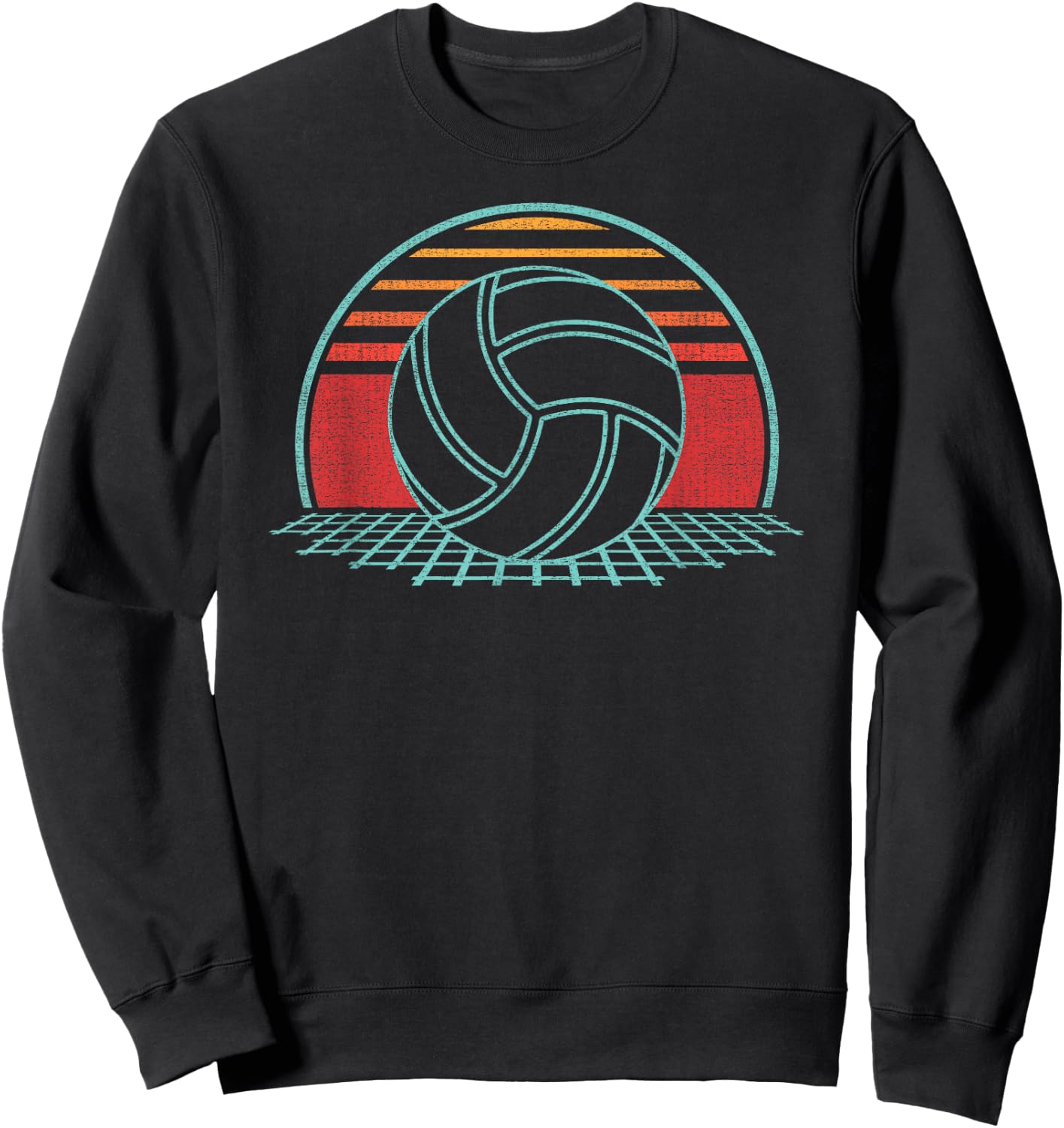Volleyball Lover Retro Vintage 80s Style Player Sweatshirt - Sweatshirt | Black