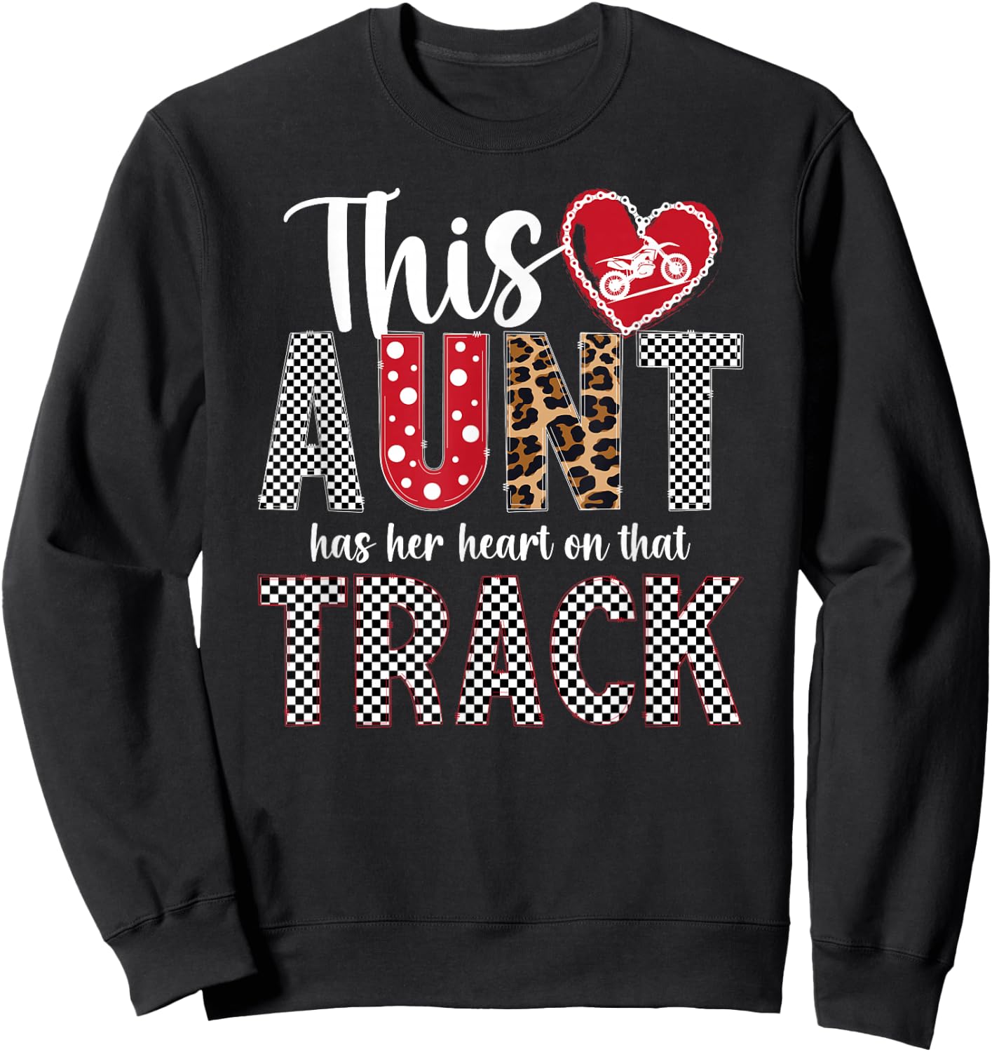 On That Track Motocross Aunt Motocross Rider Auntie Sweatshirt - Sweatshirt | Black