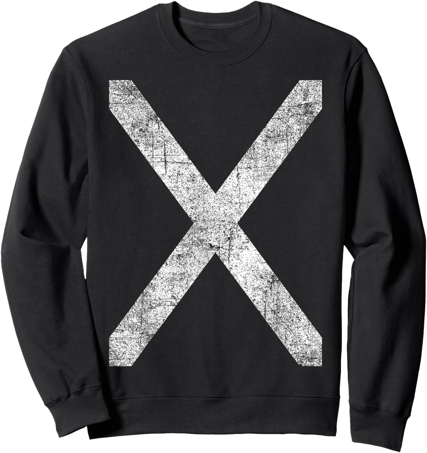 Scotland Flag Scottish Saltire Distressed St Andrew's Cross Sweatshirt - Sweatshirt | Black