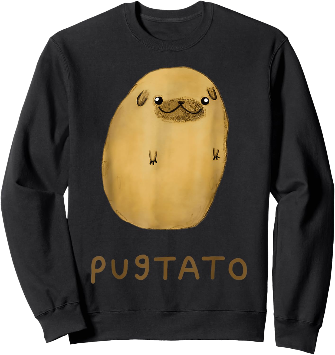 Pugtato Potato Dogs Sweatshirt - Sweatshirt | Black