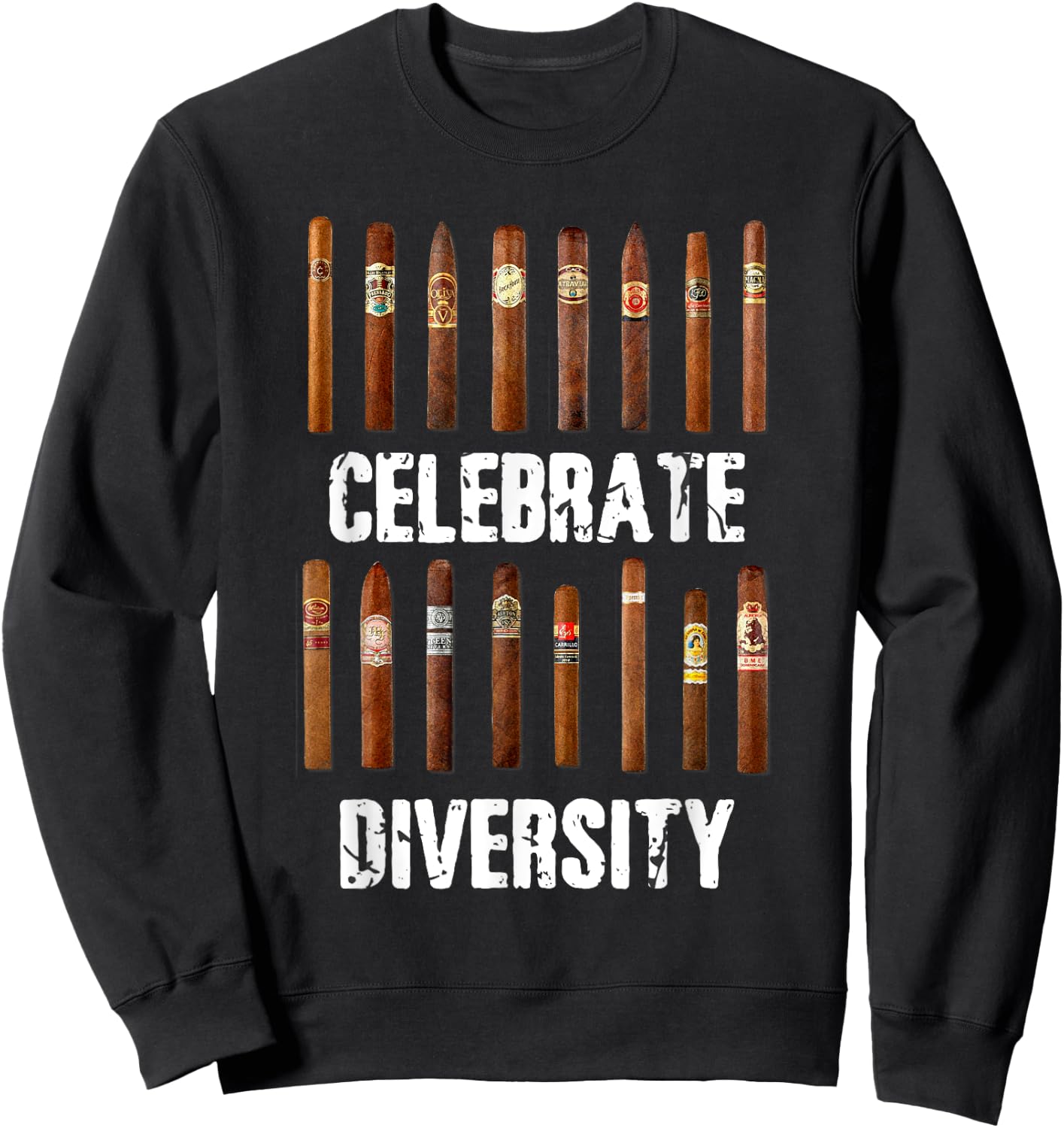Celebrate Diversity Smoke Cigars Cigar Smoking Sweatshirt - Sweatshirt | Black