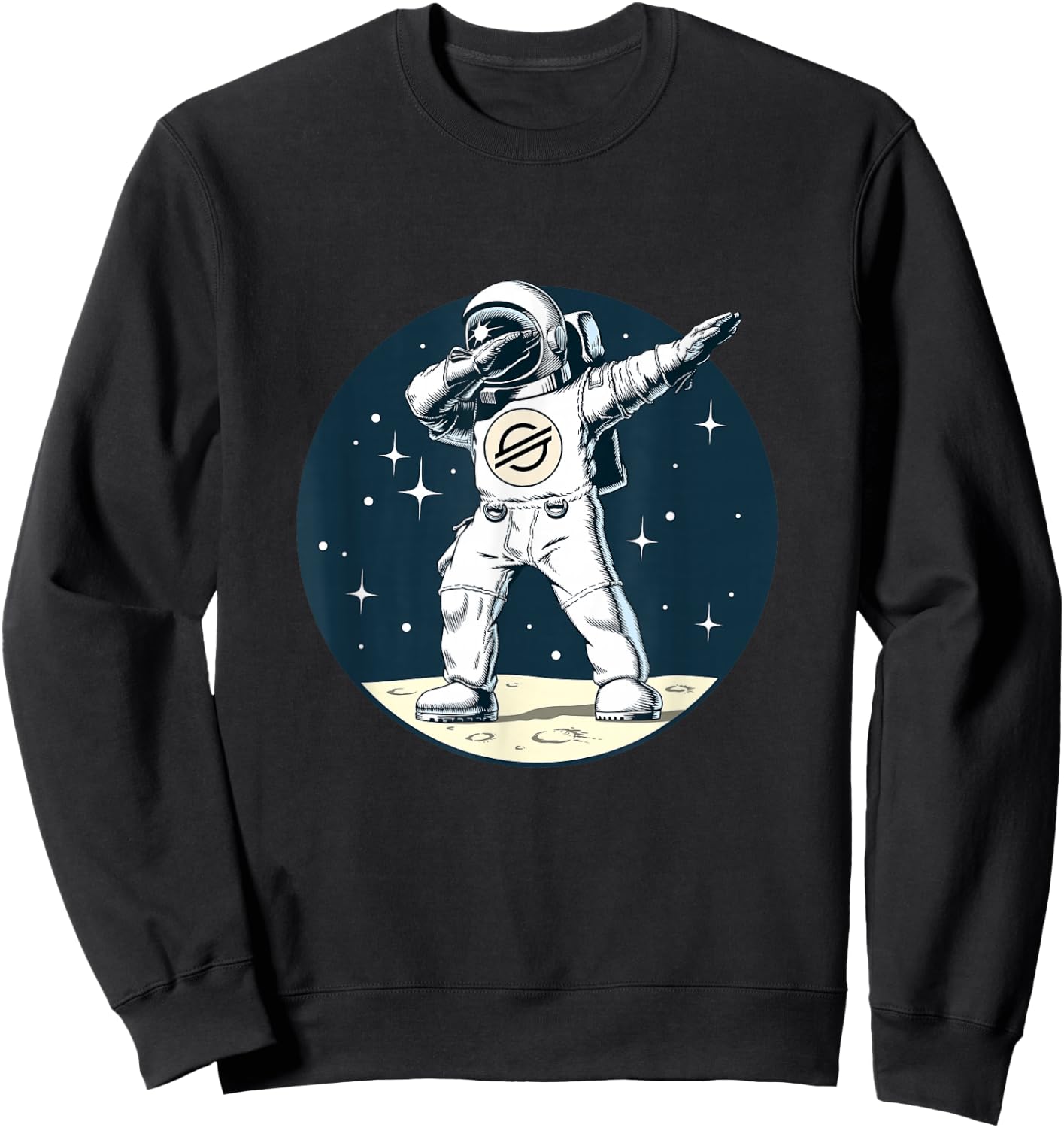 Cryptocurrency Talk - Fun XLM Stellar Dabbing Sapce Man Sweatshirt - Sweatshirt | Black