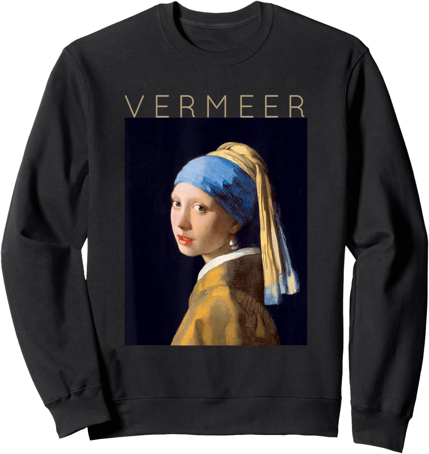 Johannes Vermeer - For Artists - Girl With a Pearl Earring Sweatshirt - Sweatshirt | Black