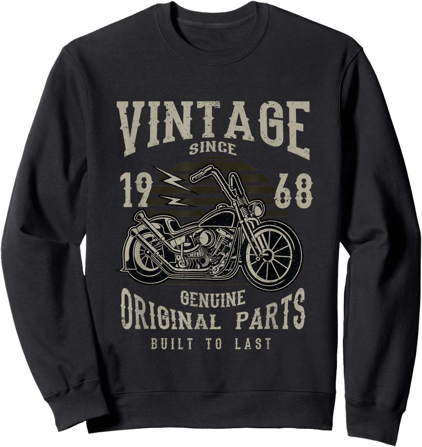 50th Birthday 1968 Vintage Retro Motorcycle Chopper Sweatshirt - Sweatshirt | Black