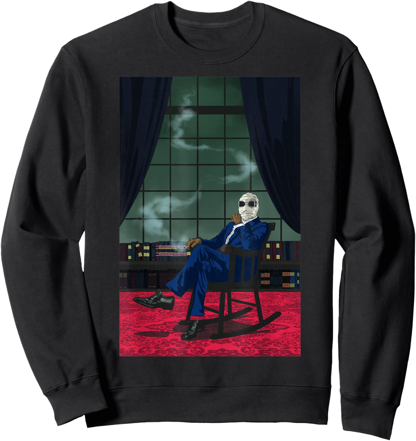 Universal Monsters Invisible Man Chair Portrait Sweatshirt - Sweatshirt | Black