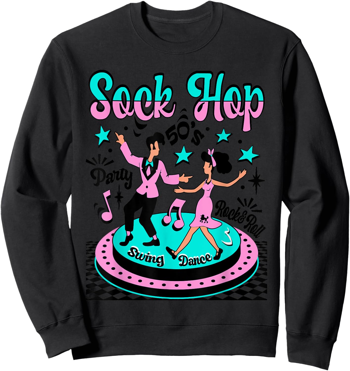 Sock Hop Grandma Party Rockabilly 50s Rock and Roll Doo Wop Sweatshirt - Sweatshirt | Black
