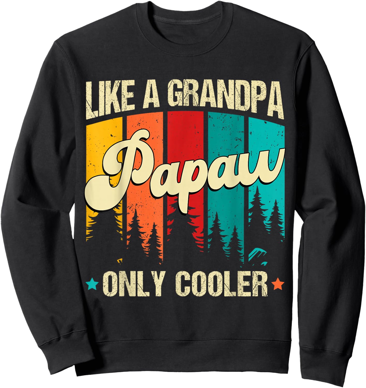 Poppy Like A Grandpa Only Cooler Vintage Men Father's Day Sweatshirt - Sweatshirt | Black
