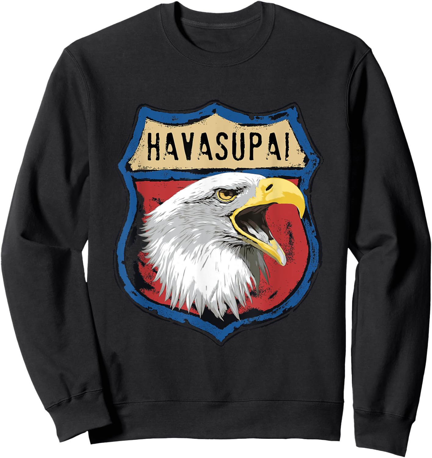 Havasupai American Indian Tribe Eagle Insterstate Badge Sweatshirt - Sweatshirt | Black