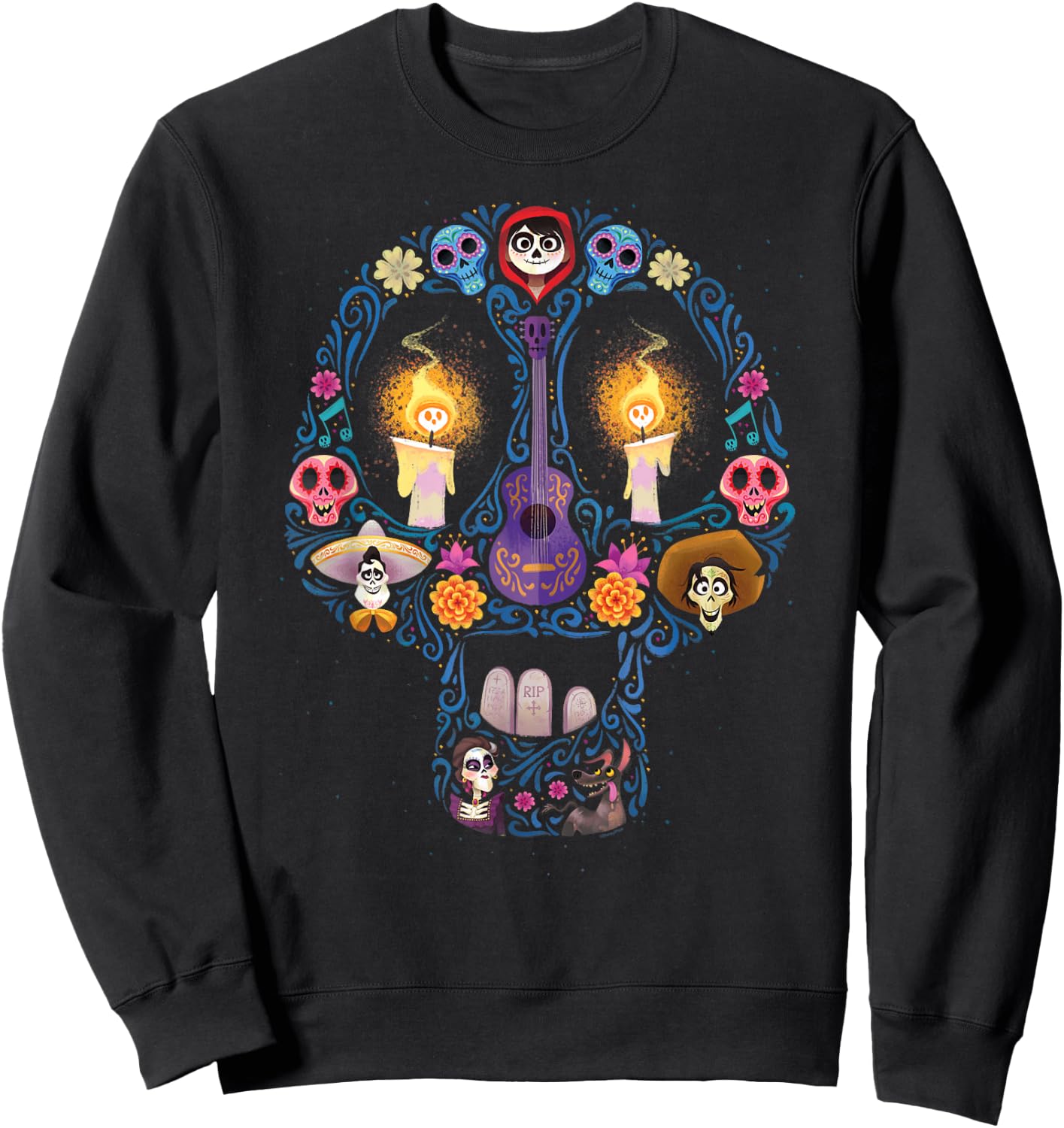 Disney Pixar Coco Land of The Dead Silhouette Sweatshirt - Sweatshirt | Black