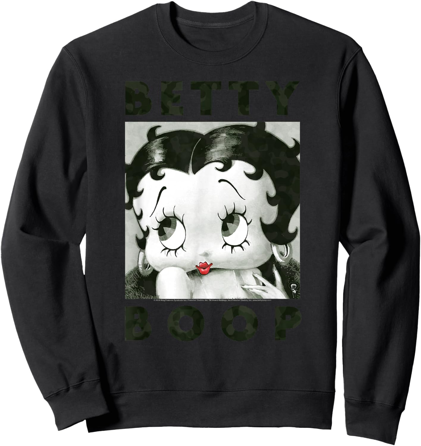 Betty Boop Camo Glamour Sweatshirt - Sweatshirt | Black