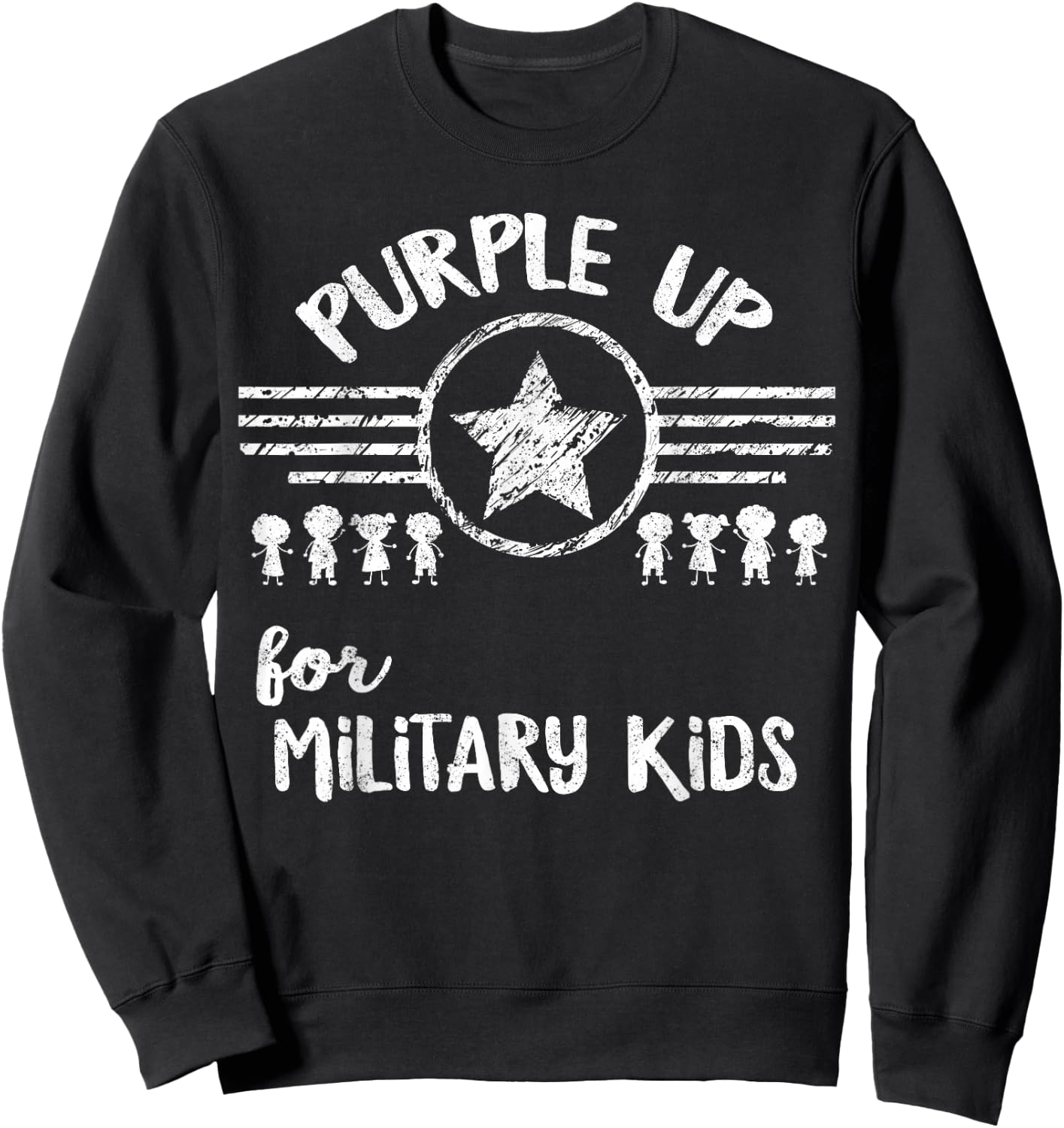 Purple Up for Military Kids Shirt Month Military Child Sweatshirt - Sweatshirt | Black