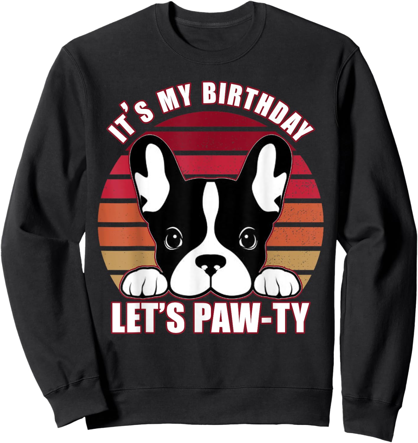 French Bulldog It's My Birthday Let's Pawty Girls Sweatshirt - Sweatshirt | Black