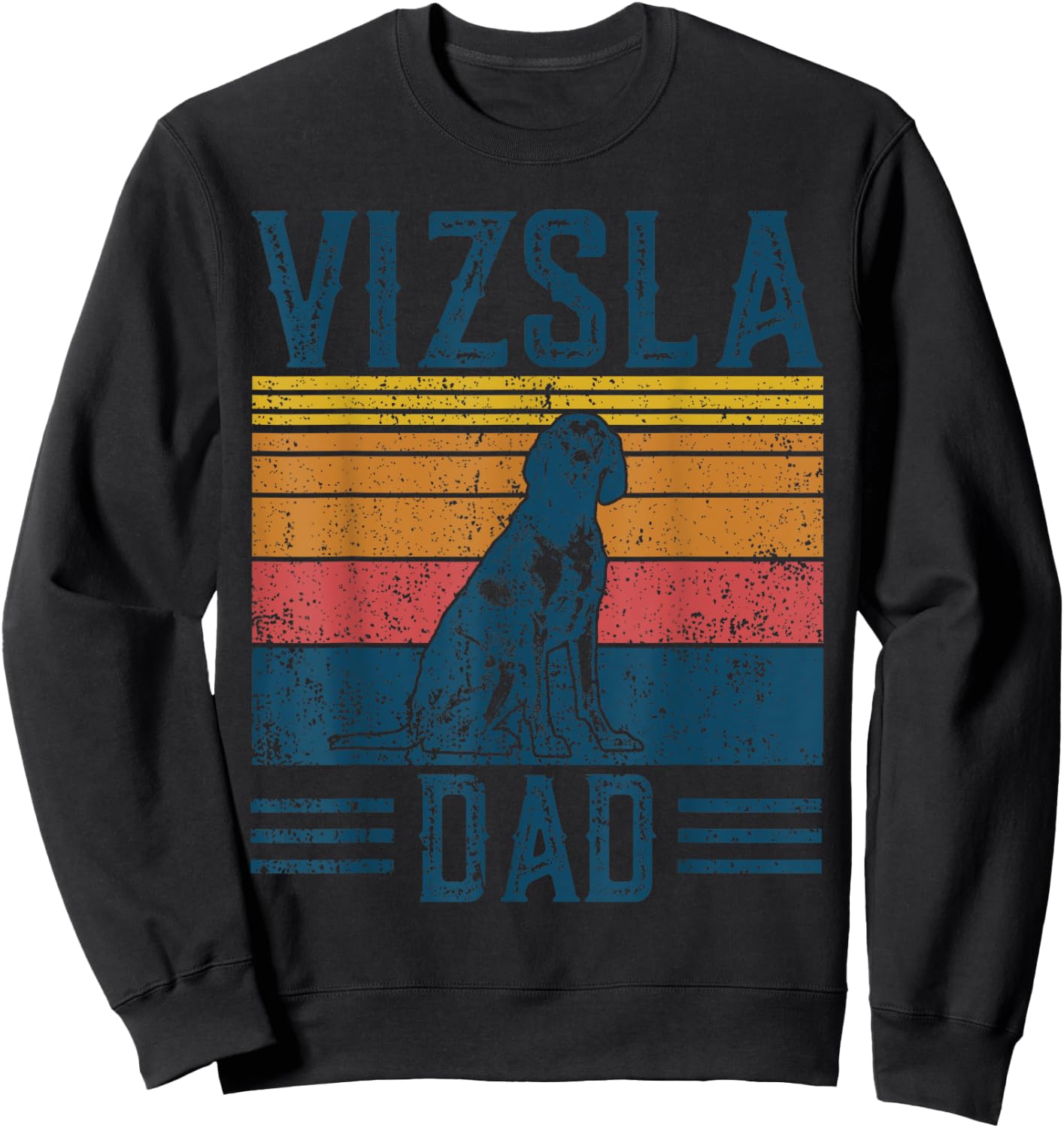Vizsla Dad - Vintage Hungarian Vizsla Papa Sweatshirt - Sweatshirt | Black