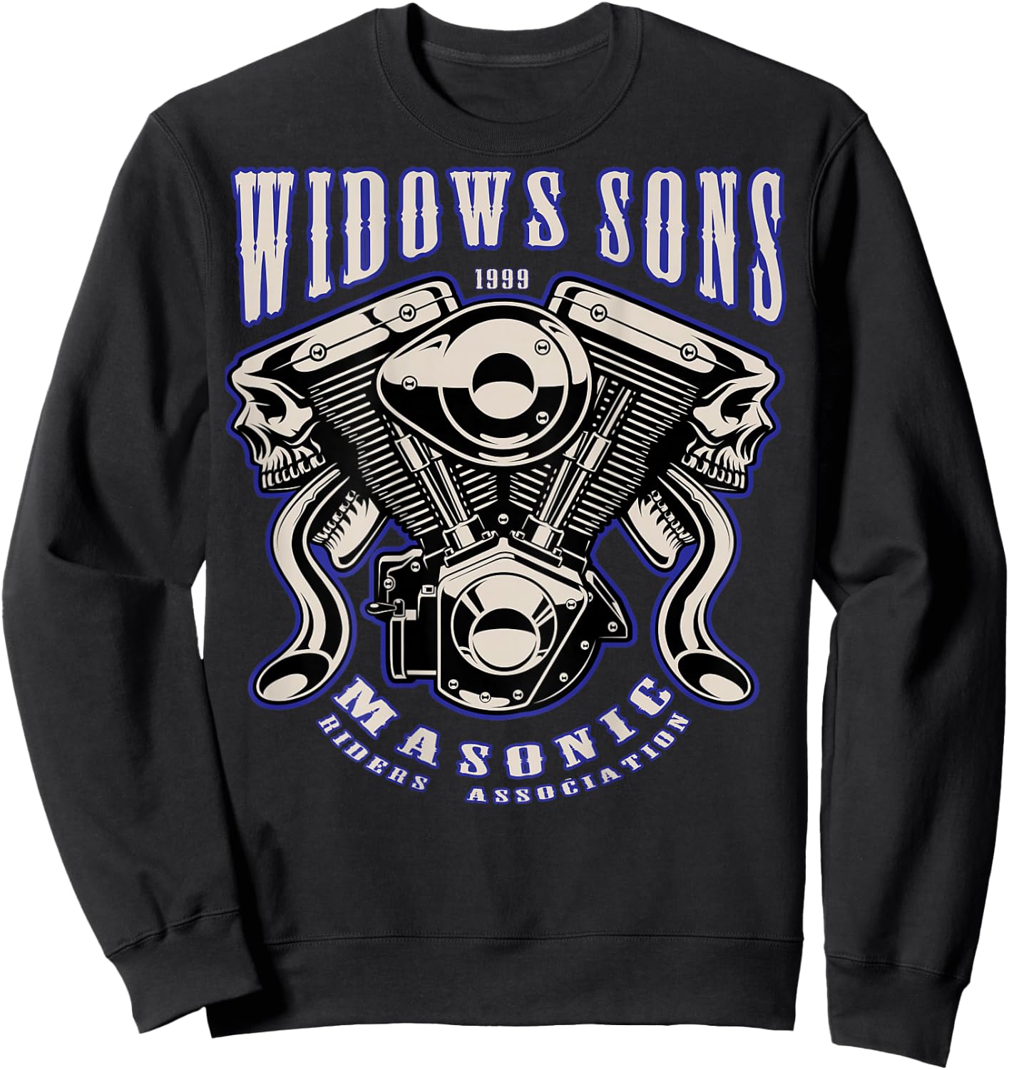 Masonic Merch Widows Sons V-Twin Sweatshirt - Sweatshirt | Black