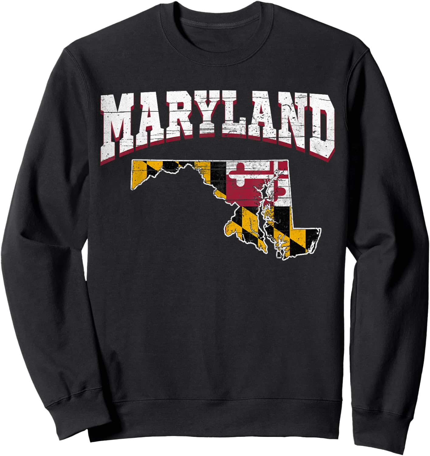 US Citizen Proud America State Flag Land Map Maryland Sweatshirt - Sweatshirt | Black