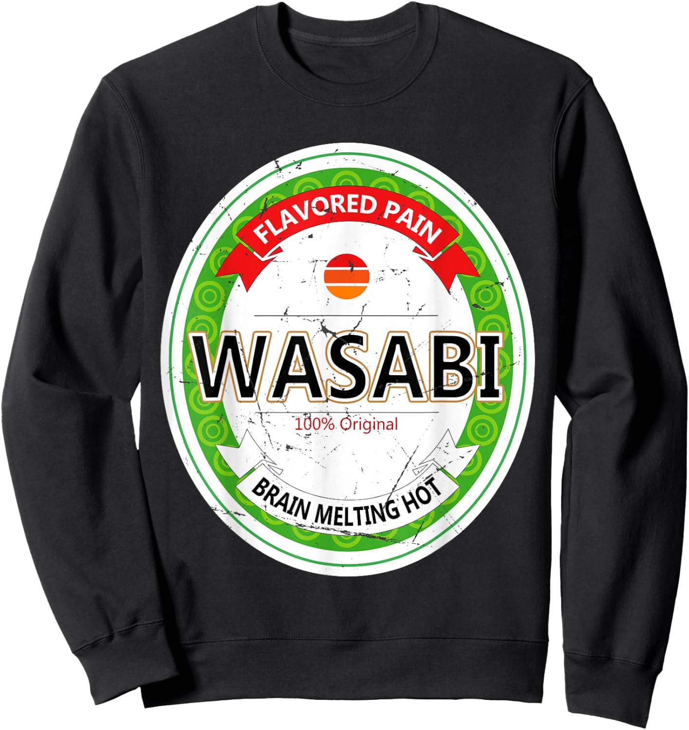 Wasabi Funny Japanese Sushi Condiment Halloween Costume Sweatshirt - Sweatshirt | Black