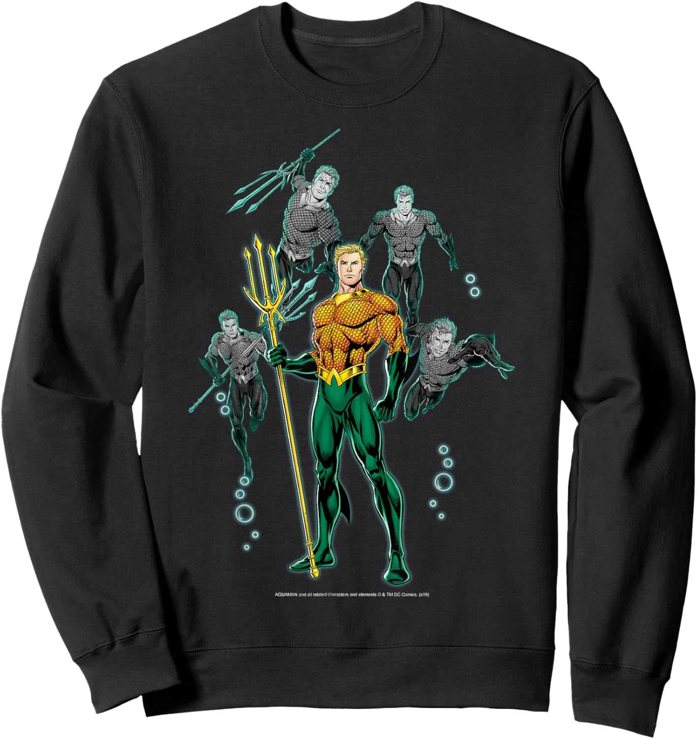 DC Comics Aquaman Poses Vintage Poster Sweatshirt - Sweatshirt | Black