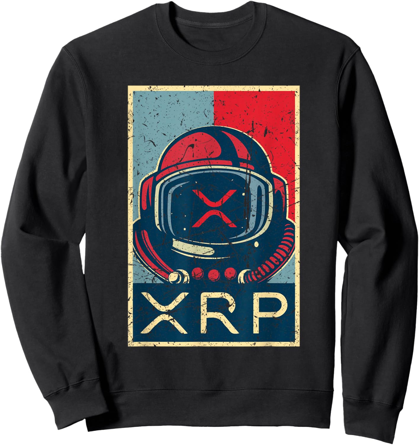 Retro Vintage XRP Ripple Clothing Astronaut Men Women Sweatshirt - Sweatshirt | Black