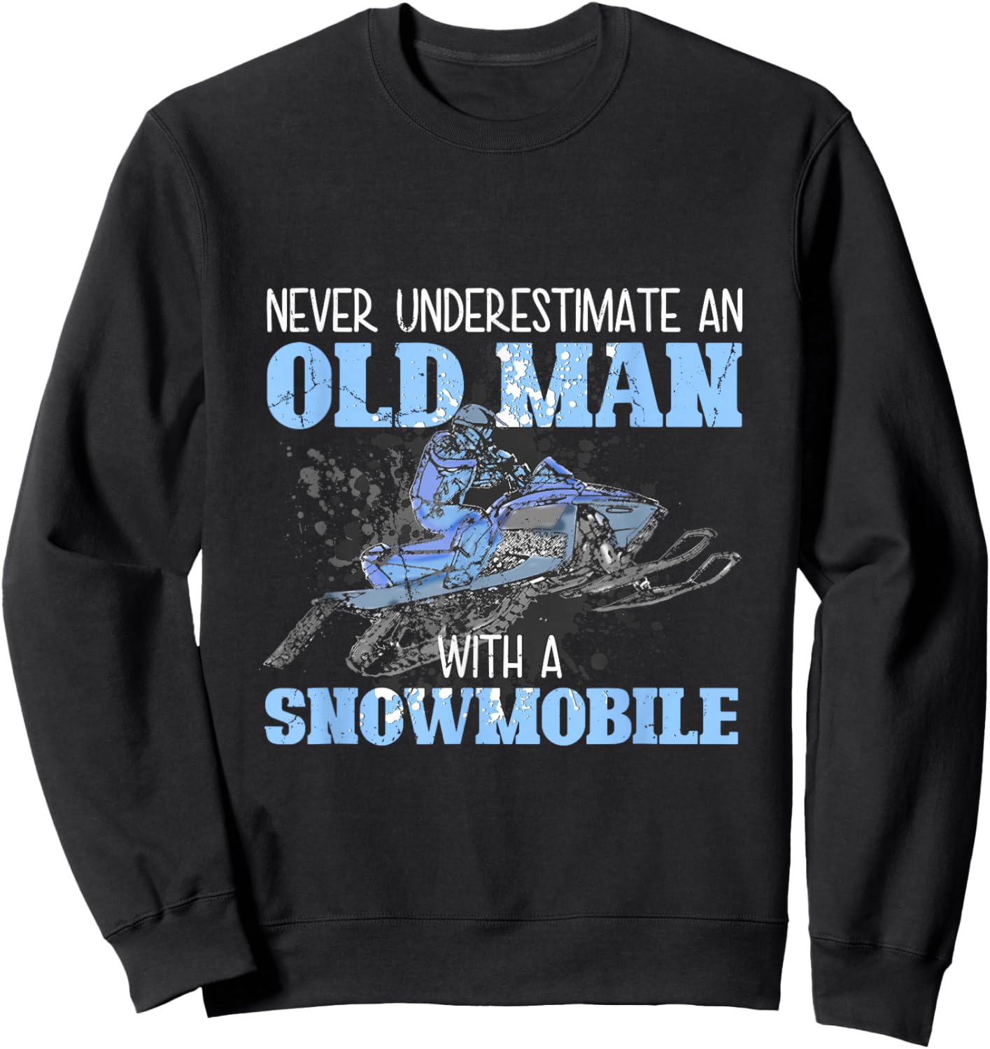 Snowmobile Gear Old Man Beard Snowmobile Helmet Snowmobiles Sweatshirt - Sweatshirt | Black