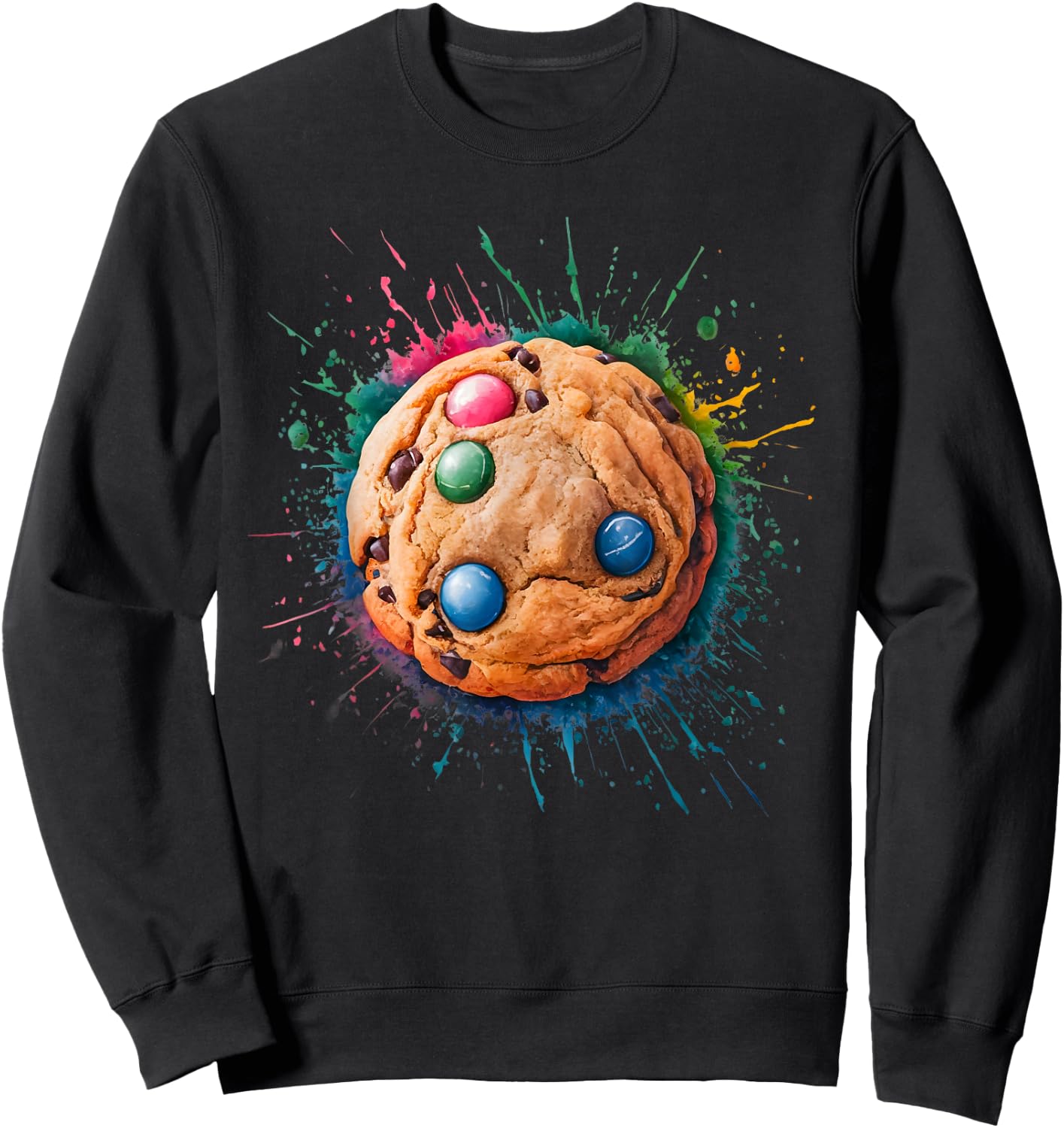 Baking Baker Men Woman Colorful Watercolor Cookie Sweatshirt - Sweatshirt | Black