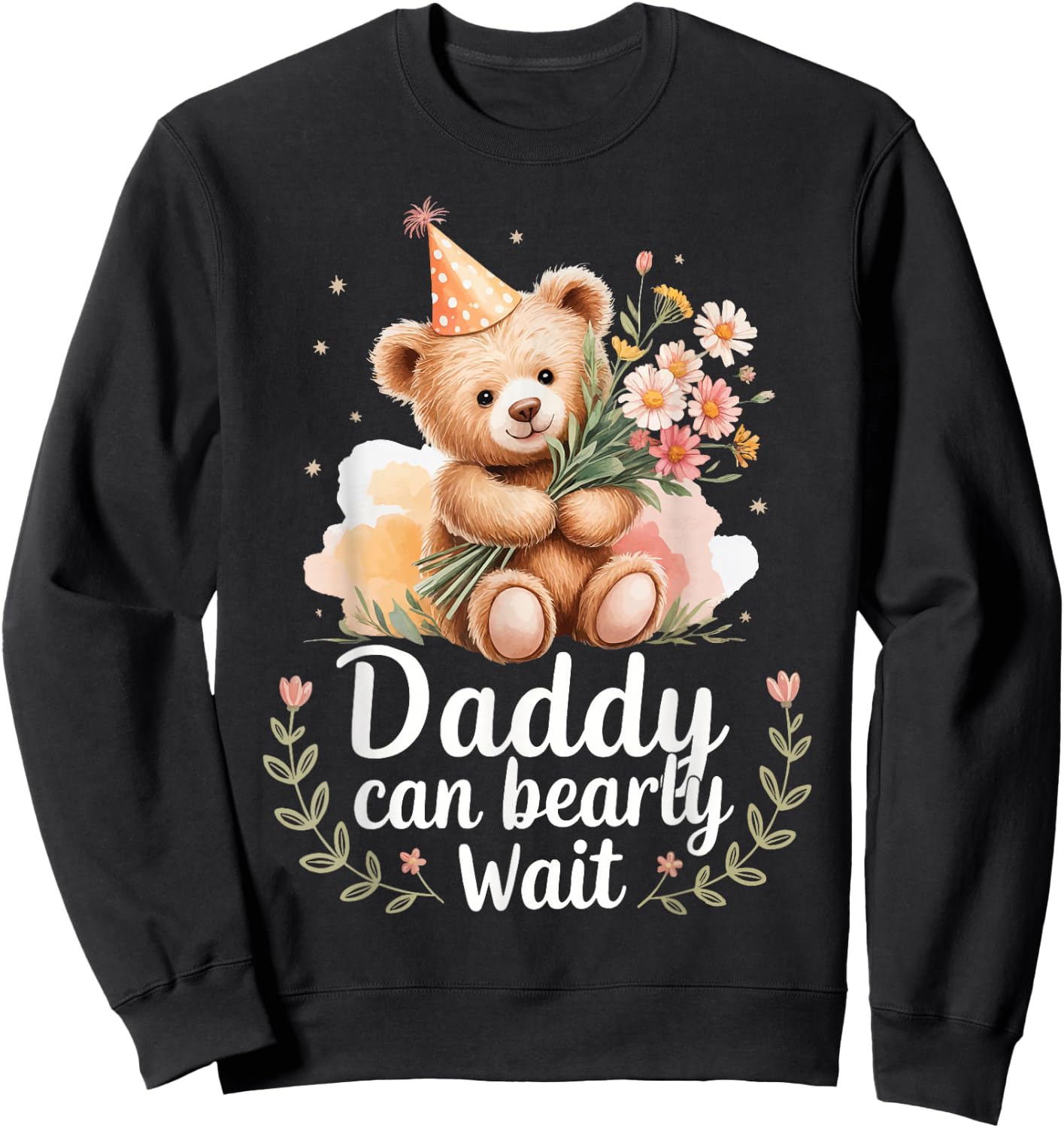 Daddy Can Bearly Wait Sweatshirt - Sweatshirt | Black