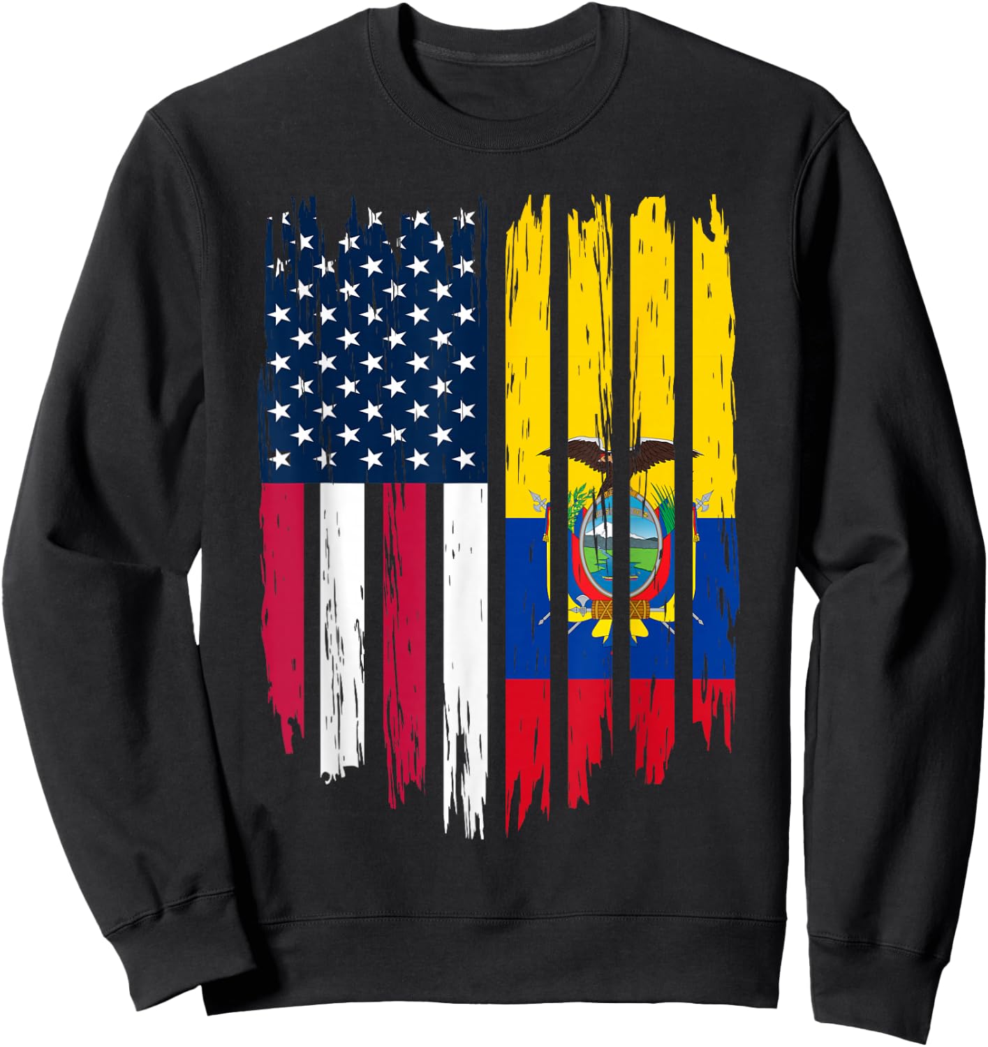 Foreigner Immigrant - USA United States Ecuador Flag Sweatshirt - Sweatshirt | Black