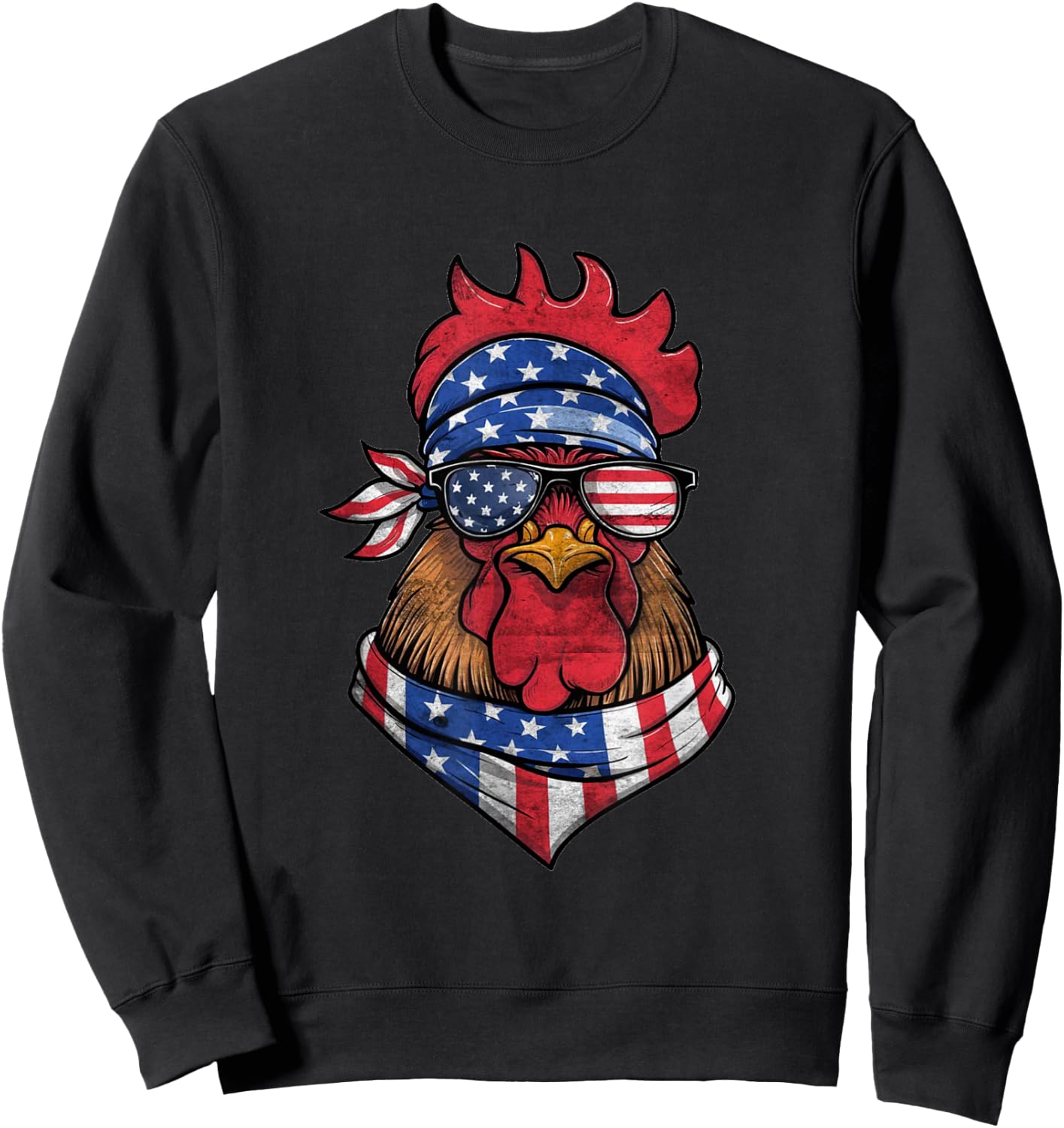 4th Of July Boys Kids Fourth Of July American Bald Eagle Sweatshirt - Sweatshirt | Black