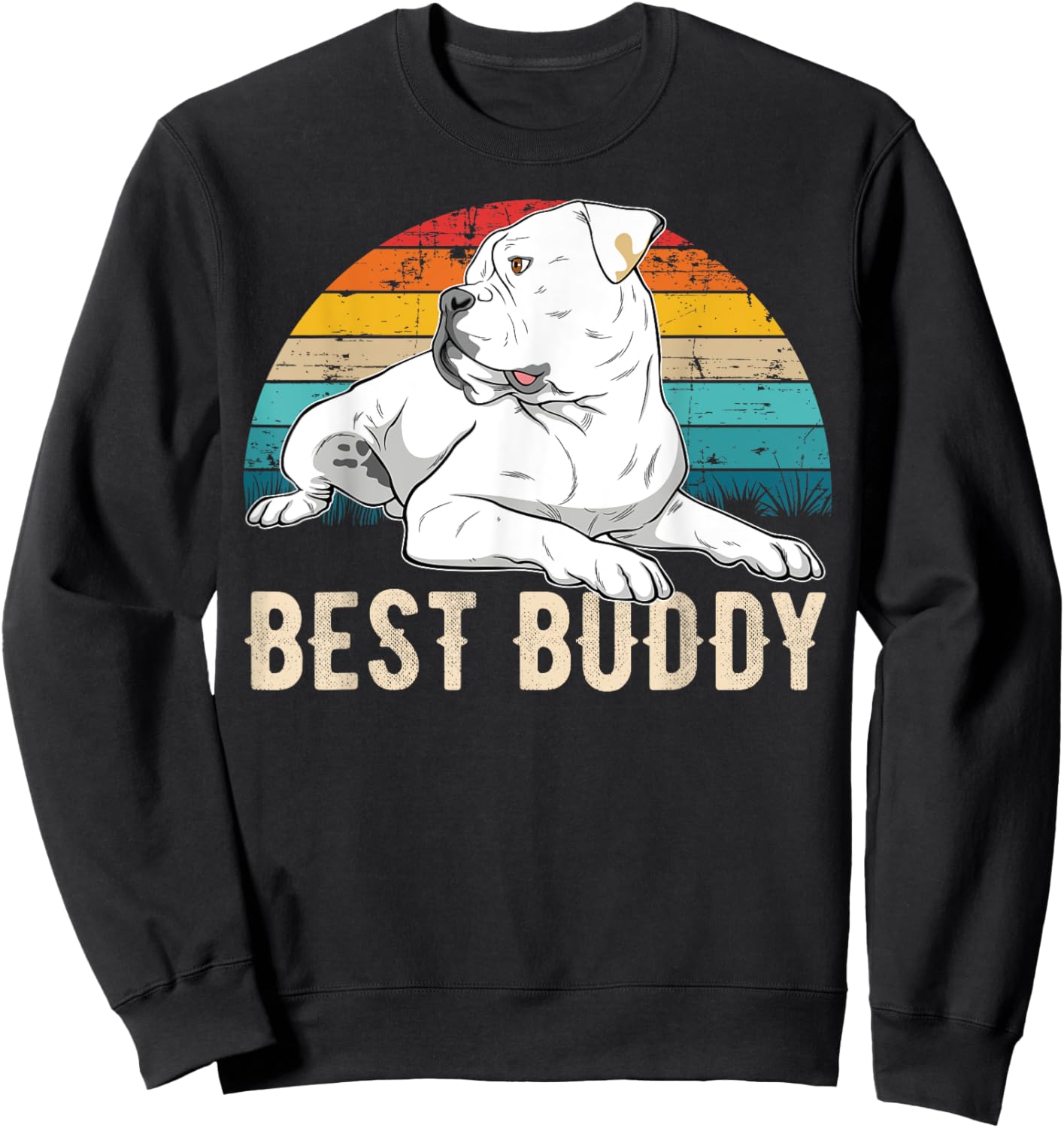 American Bulldog Old Southern White Bulldog Men Women Girls Kids Sweatshirt - Sweatshirt | Black
